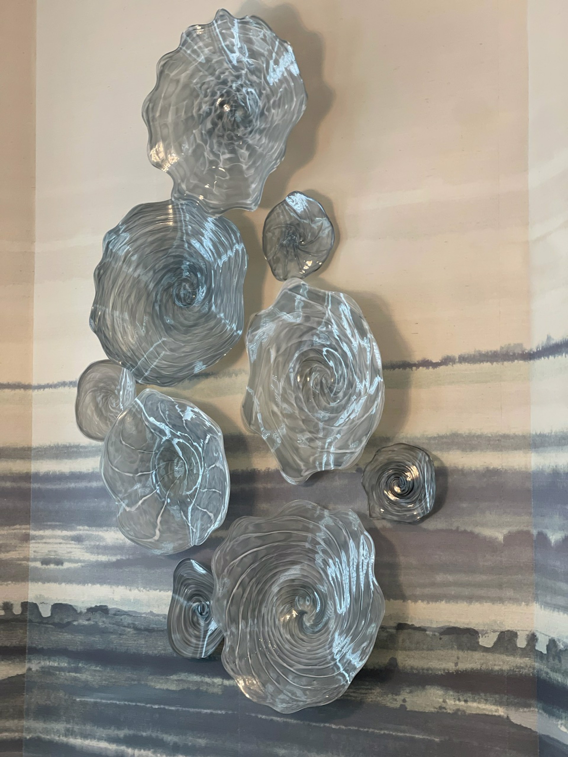 9 Piece Glass Installation (Grey) by T. Miller