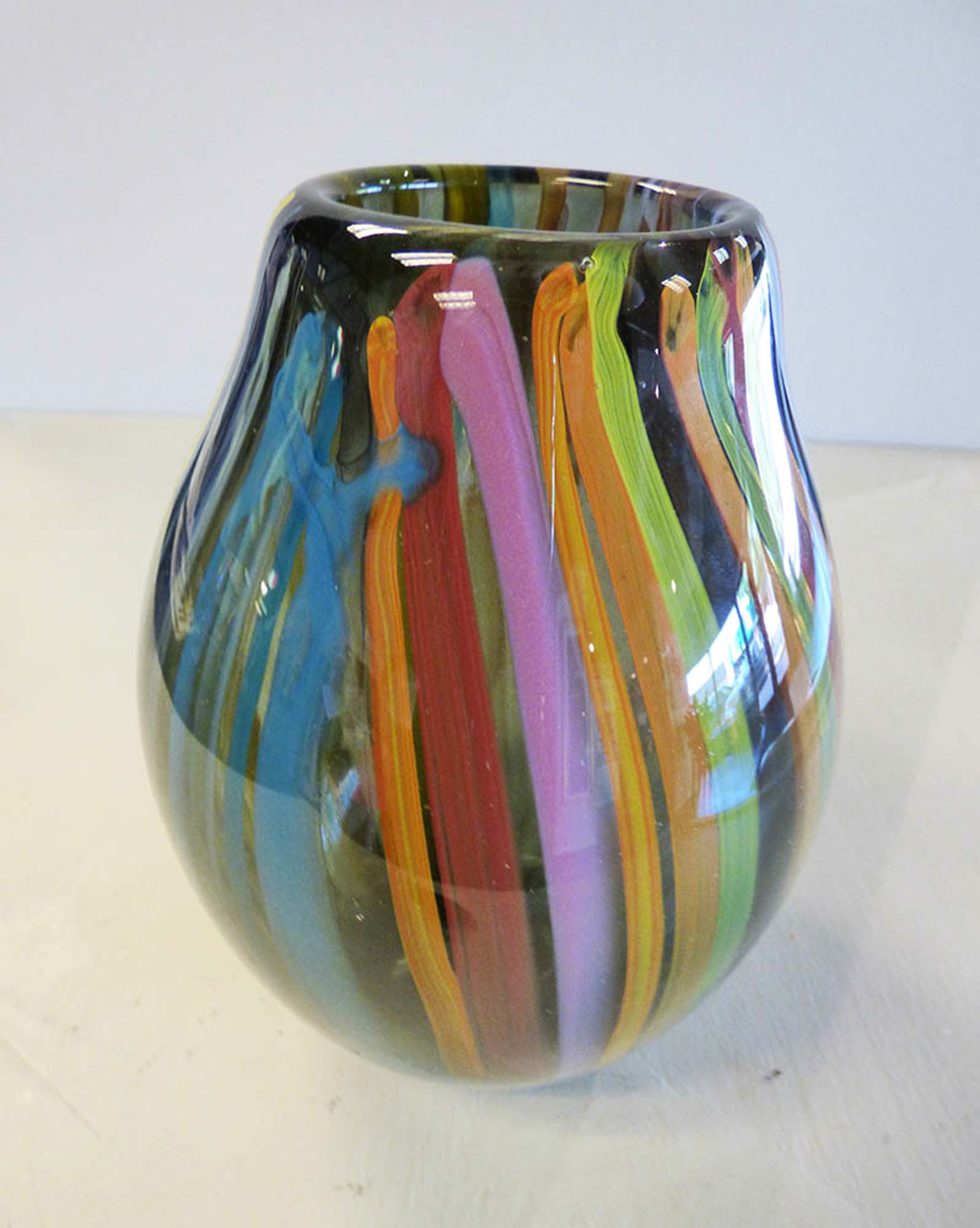 Vase, multicolored canes by AlBo Glass