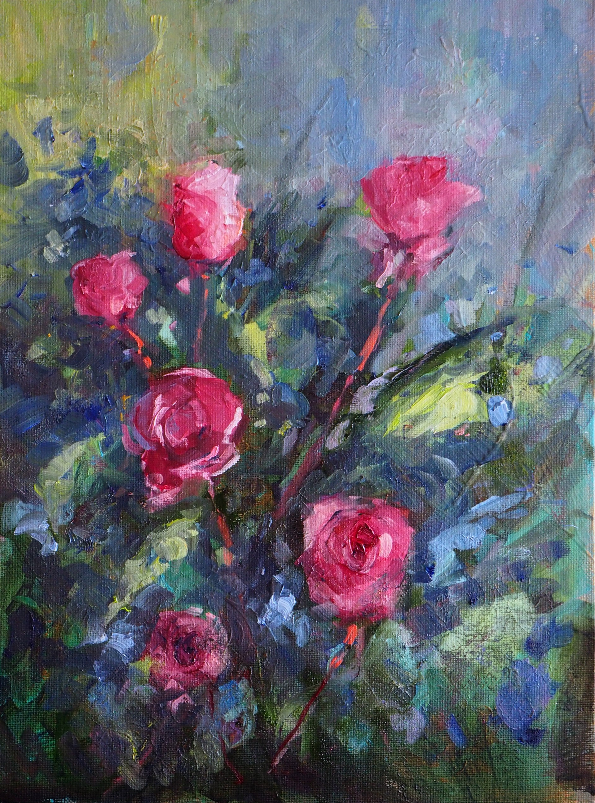 "Roses of Spoleto" Original oil painting by Karen Hewitt Hagan
