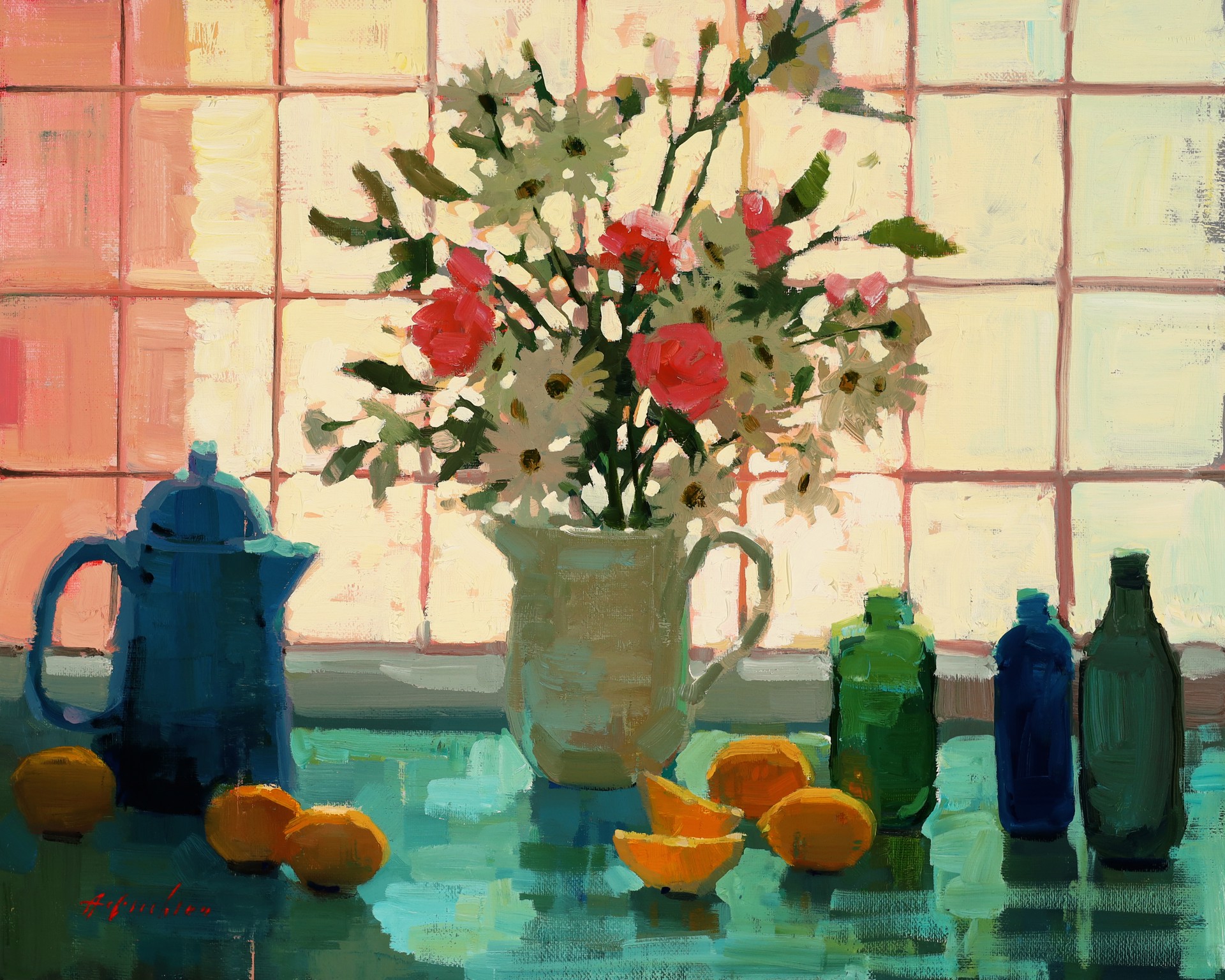 Kitchen Still Life with Daisies by Aimee Erickson