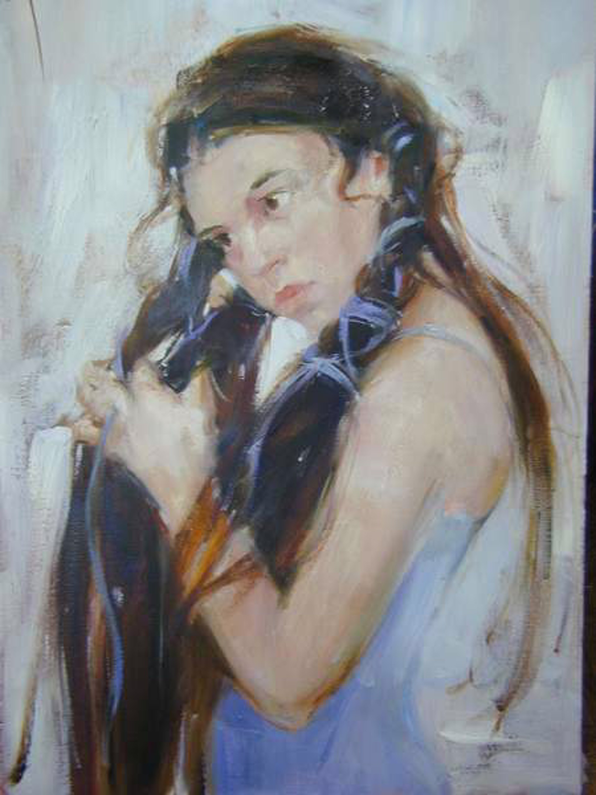 Braiding Her Hair by Yana Golubyatnikova
