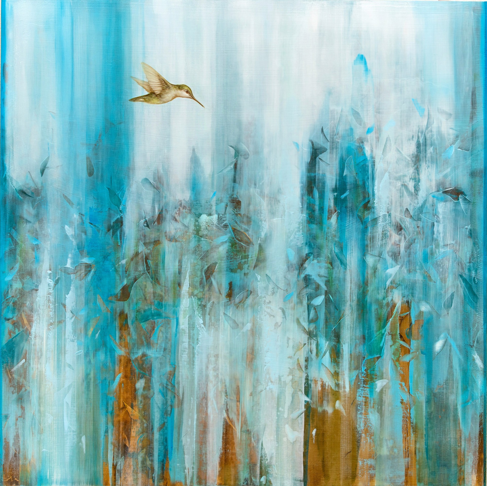 In A Garden of Teal and Gold by Jessica Pisano