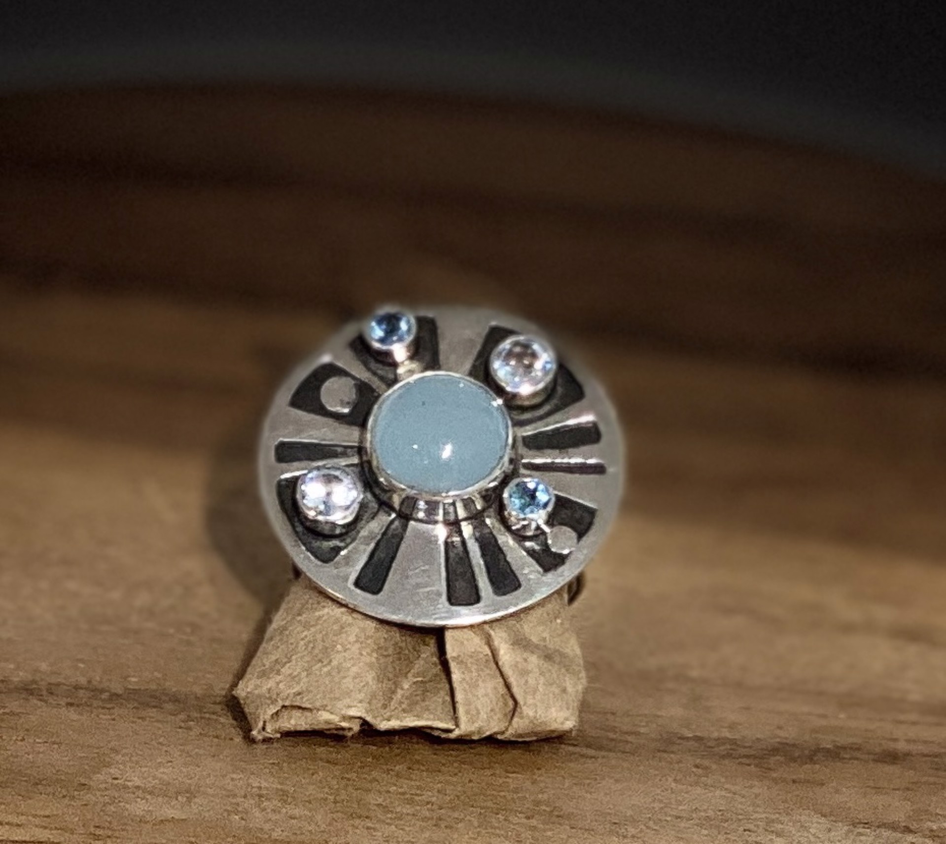 Jewelry | Round Chalcedony Blue Topaz Ring by Echo of the Dreamer