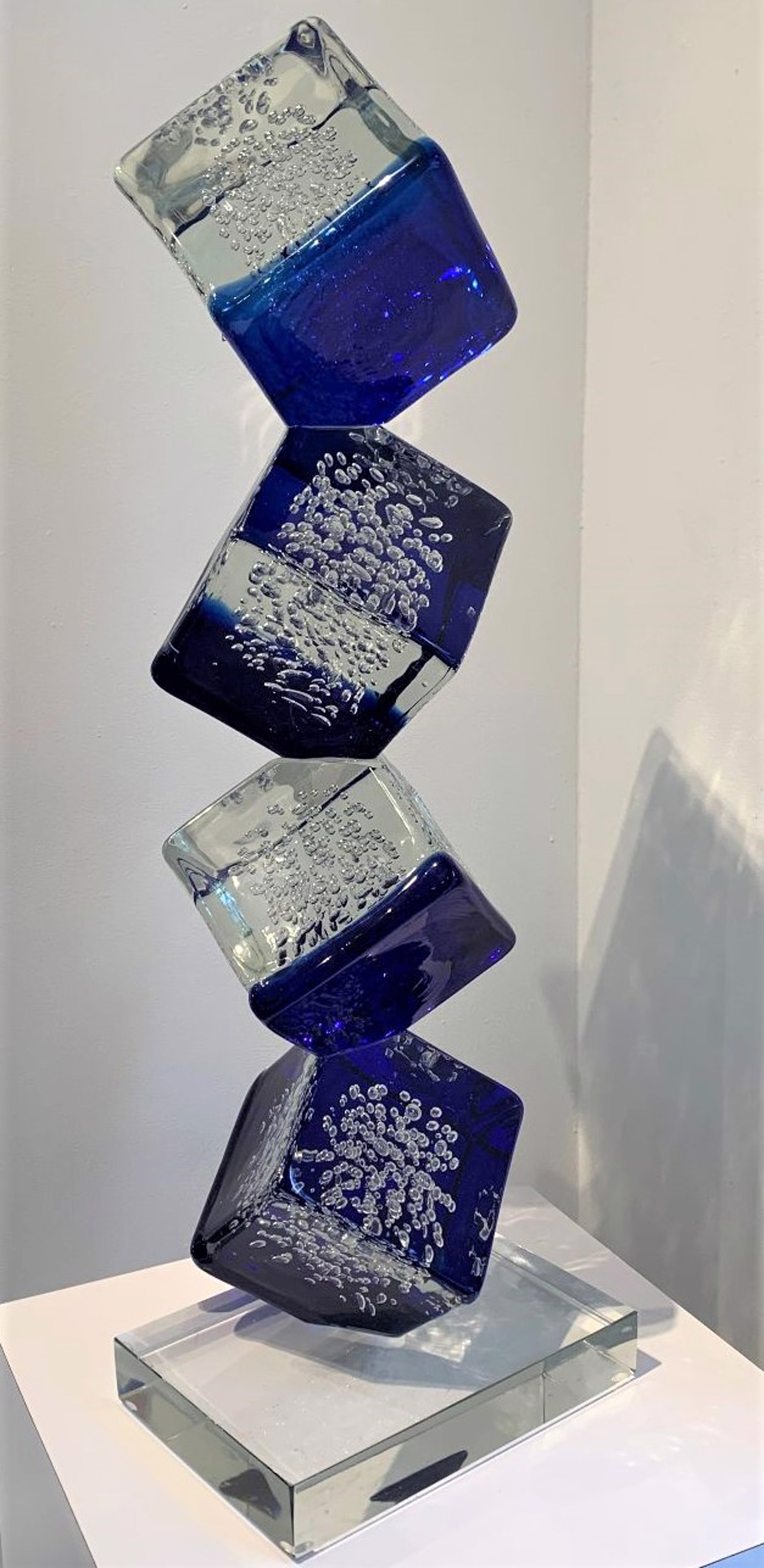 Cobalt Blue Stacked Cubes by Alberto & Davide Dona