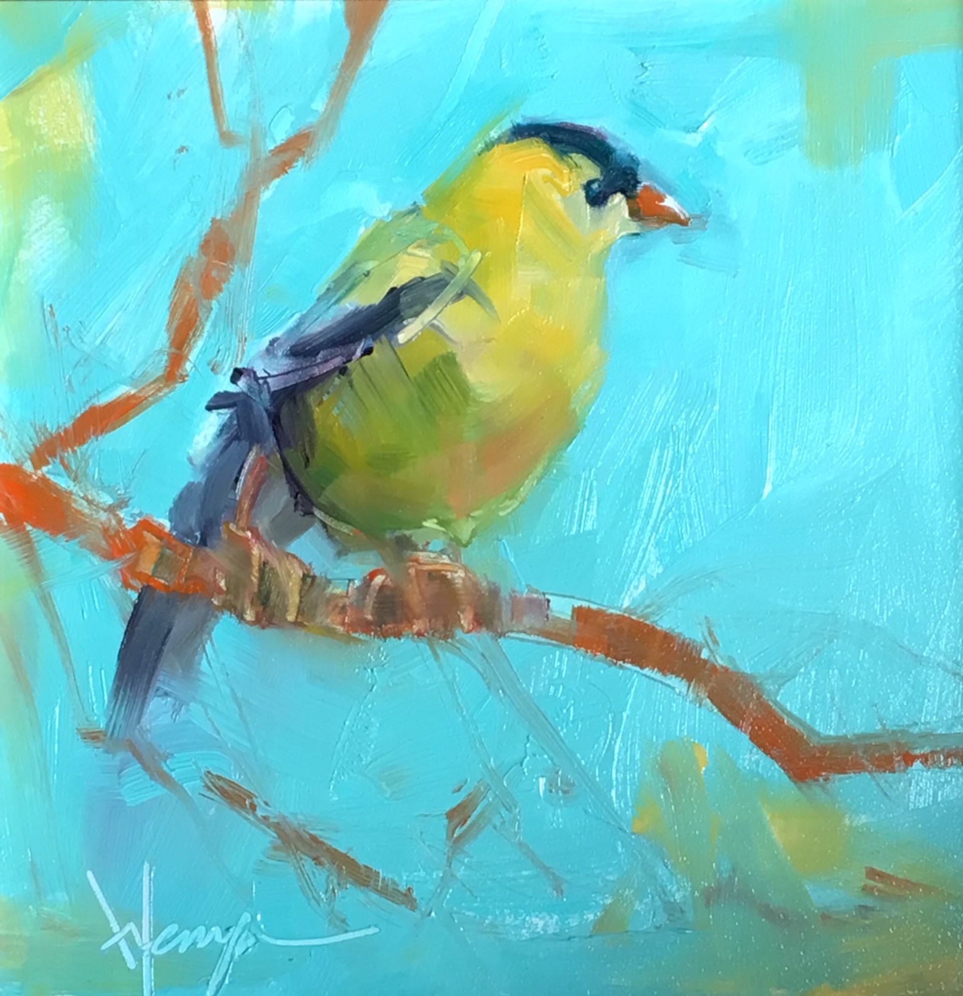 Morning Gold Finch by Shirle Wempner