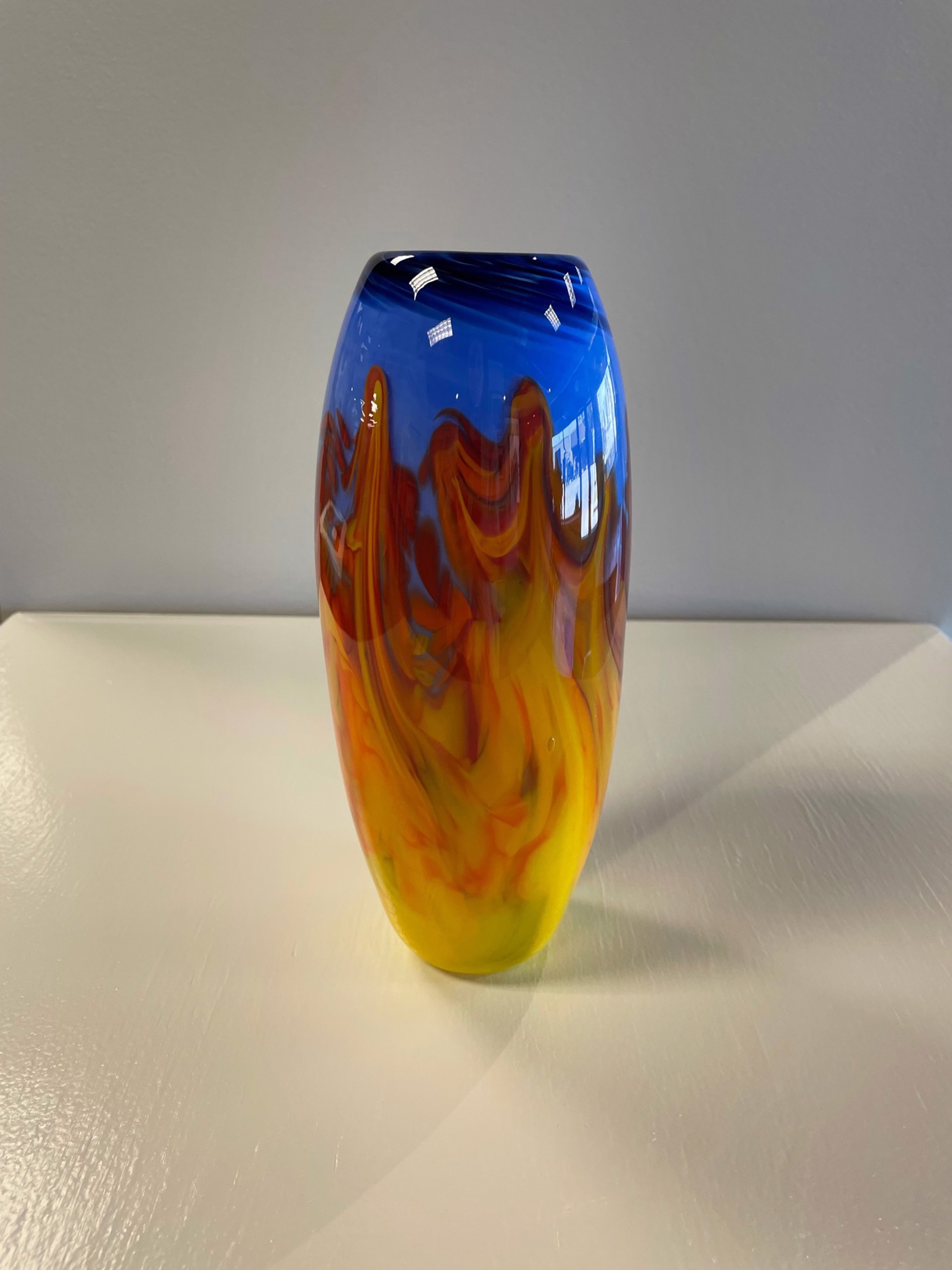 Flint Hills Prairie Fire Vase by AlBo Glass