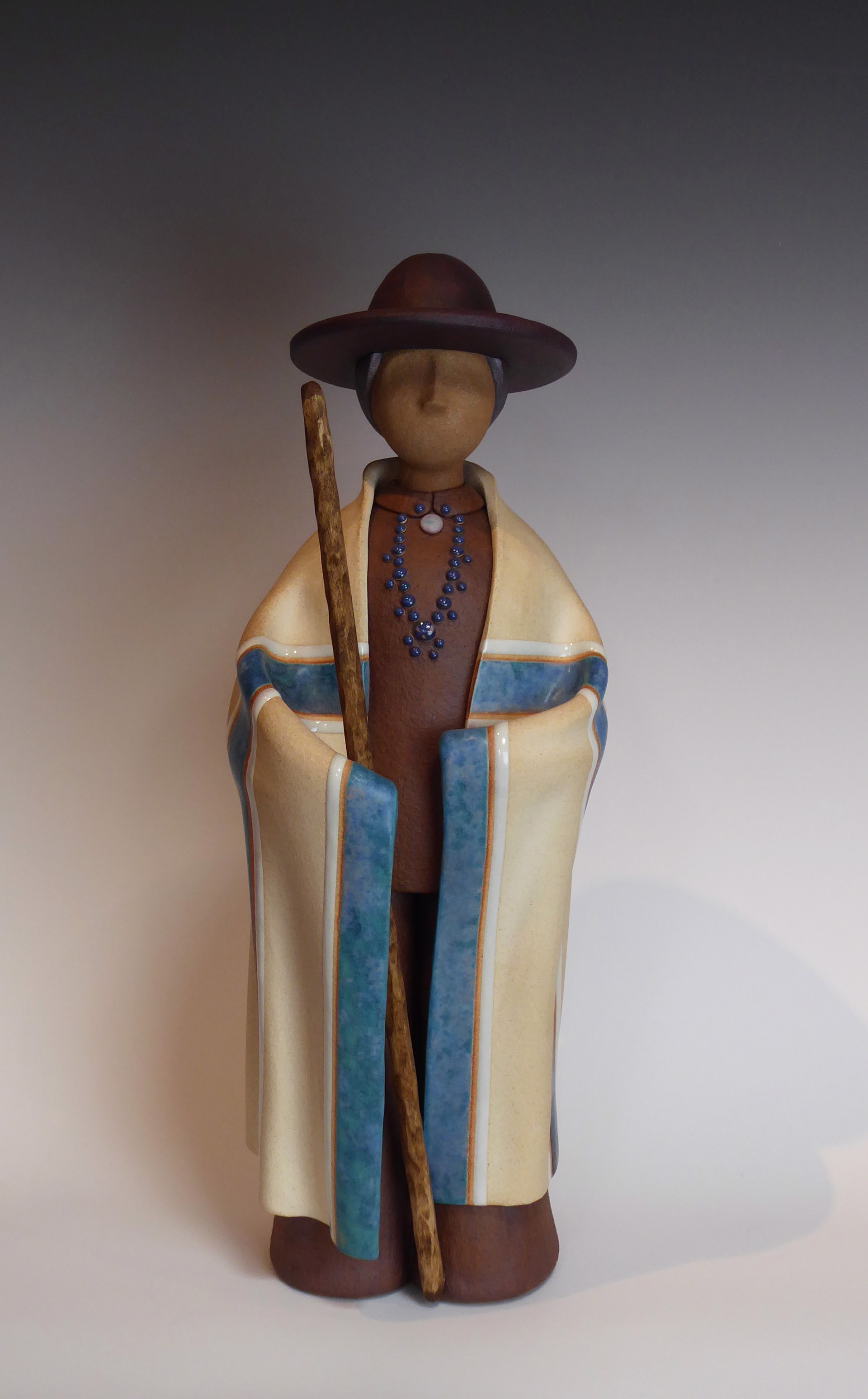 Navajo Man - Standing - Blue Farmer by Terry Slonaker