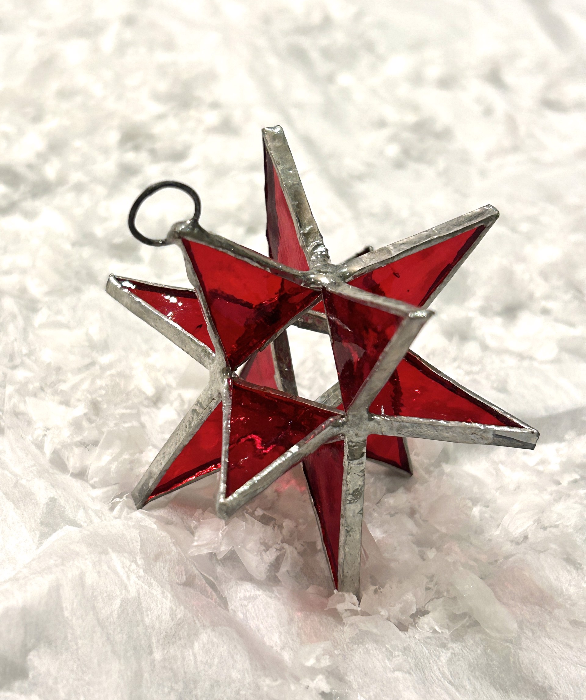 Ornament - RED Moravian Star by Fiesta Color