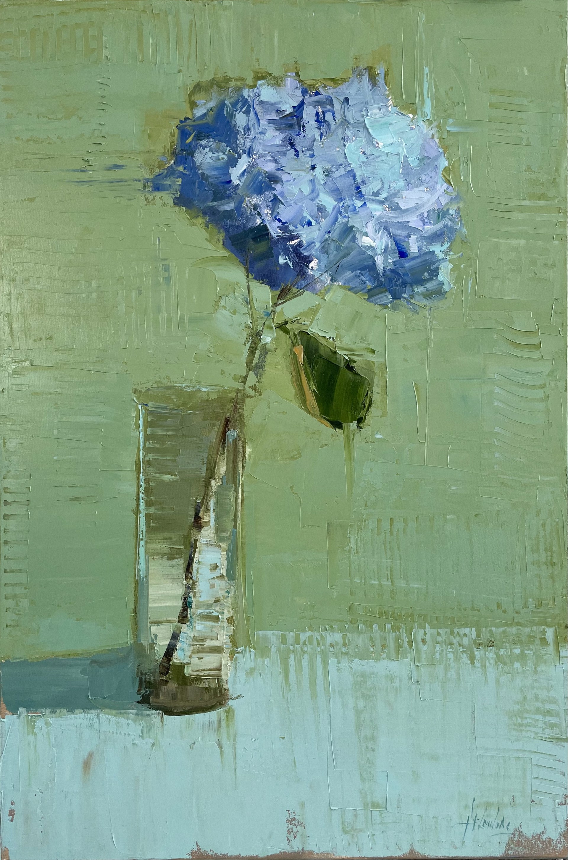 Blue Hydrangea Stem by Barbara Flowers