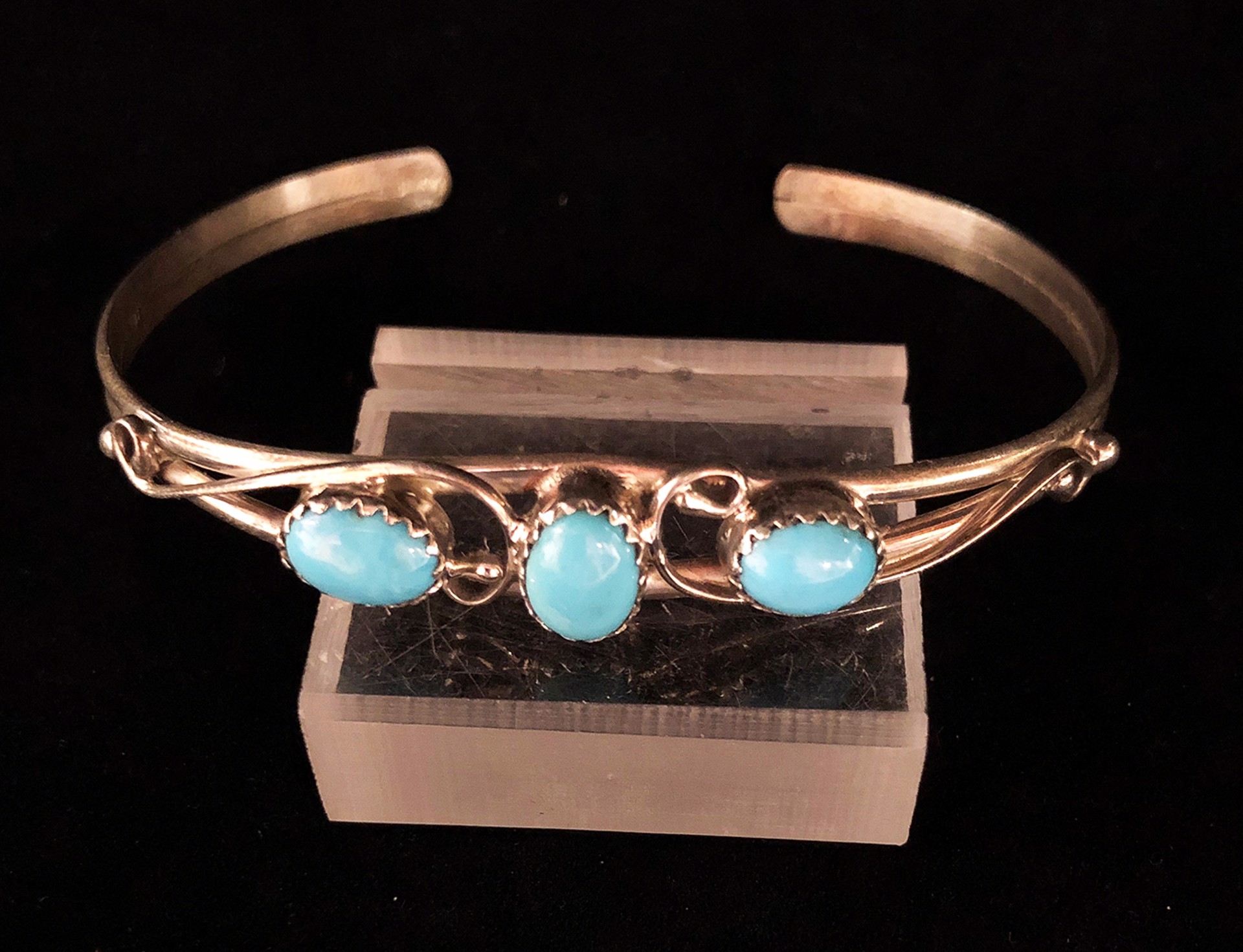 Navajo Sterling Silver Turquoise Cuff Bangle