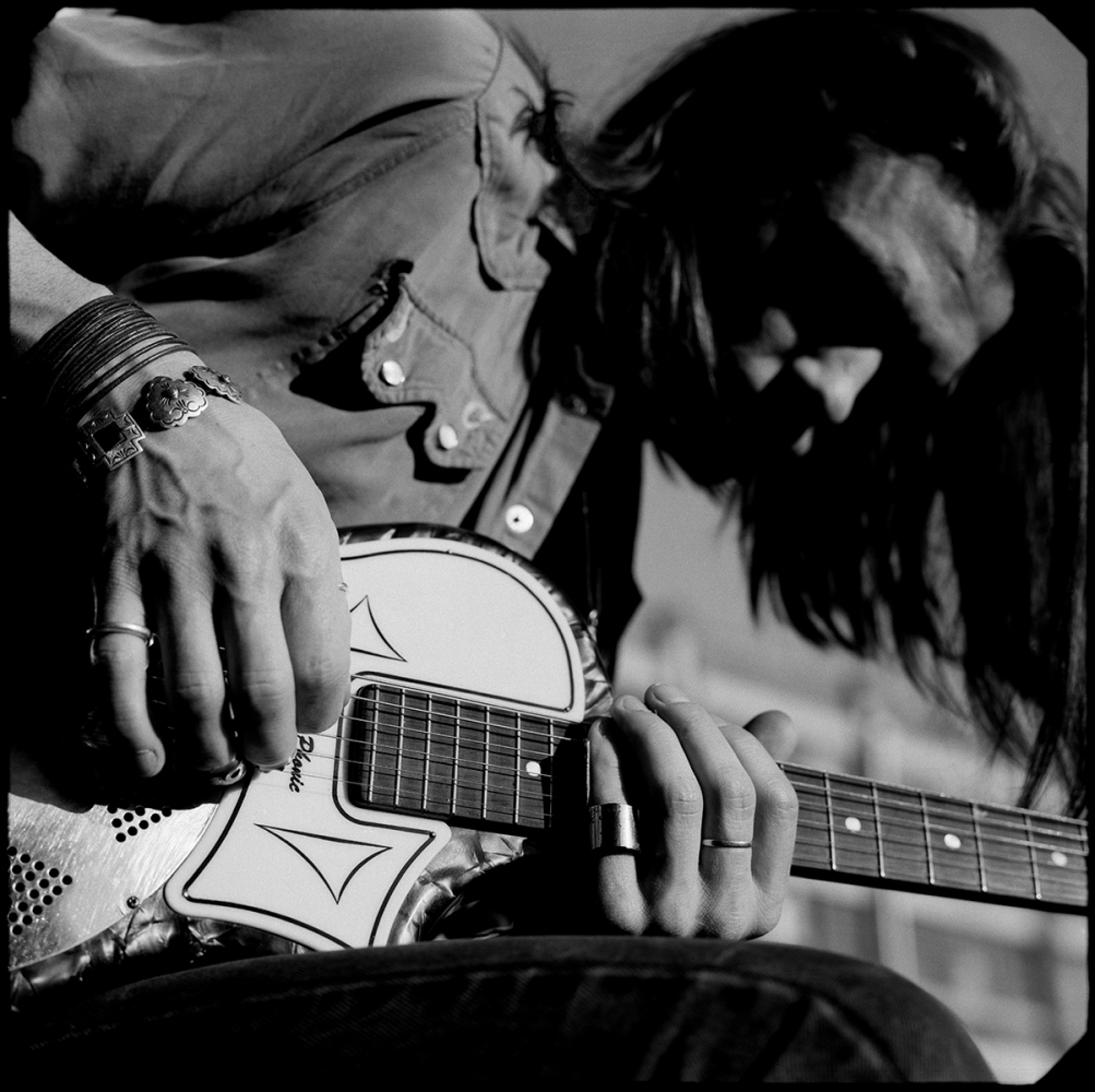 91026 Chris Whitley Playing Guitar BW by Timothy White