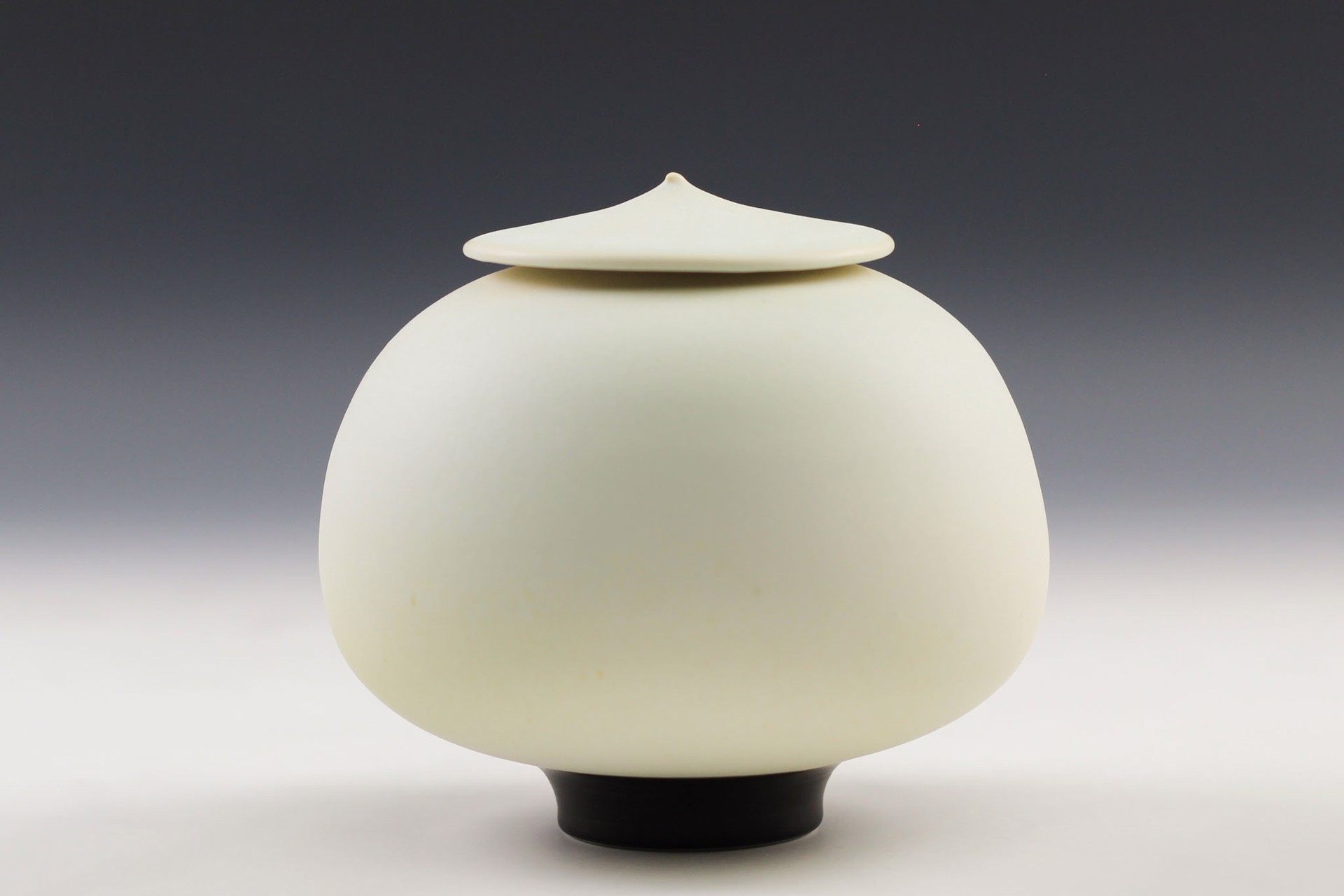White Jar with Blue Blush by Charlie Olson