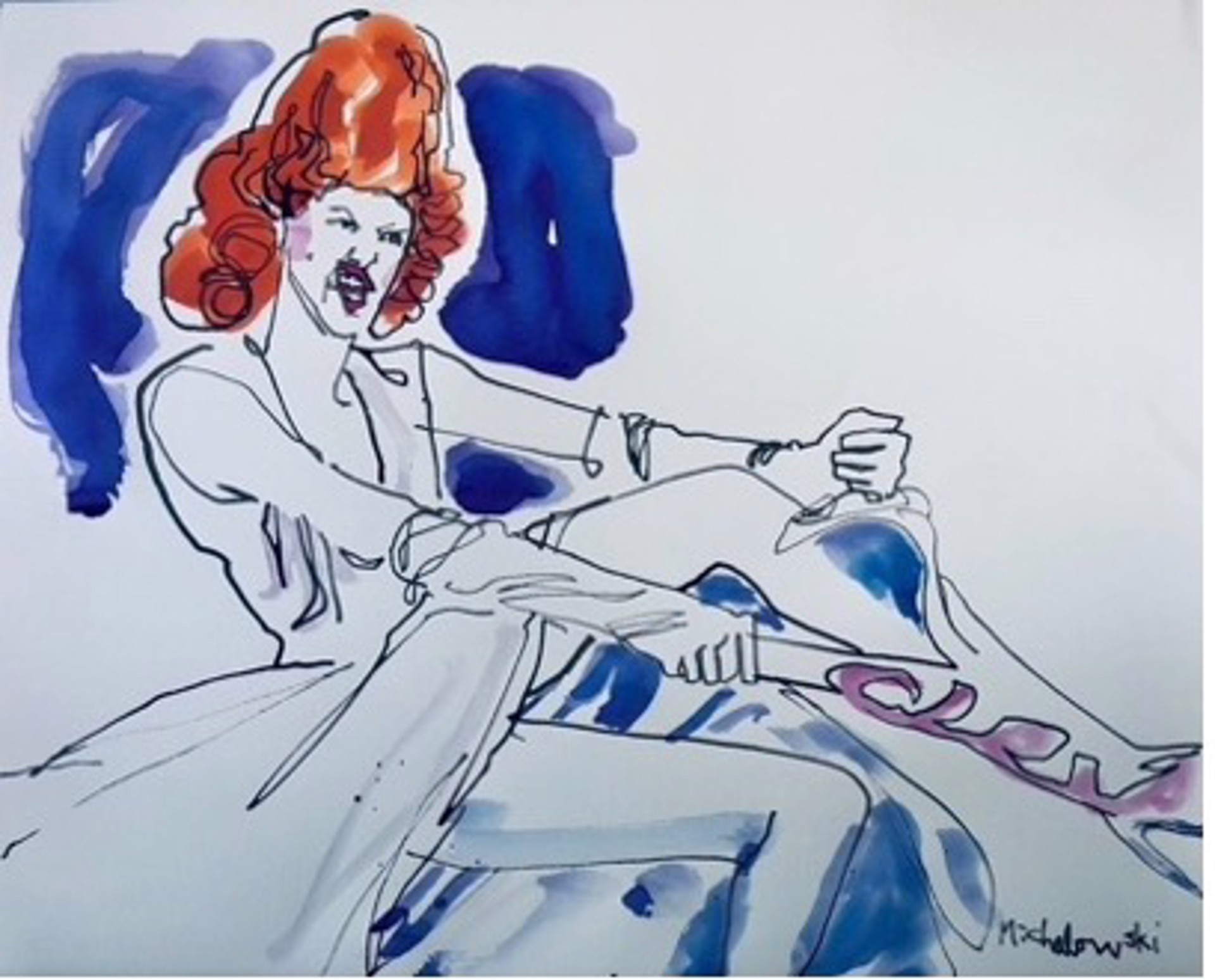 Live Drawing from Drawing Cabaret Couture, 2021(4) by Ted Michalowski