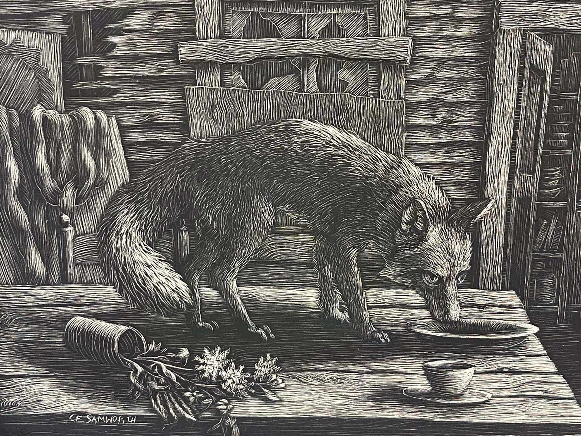 Untitled (Fox on Table) by Kate Samworth