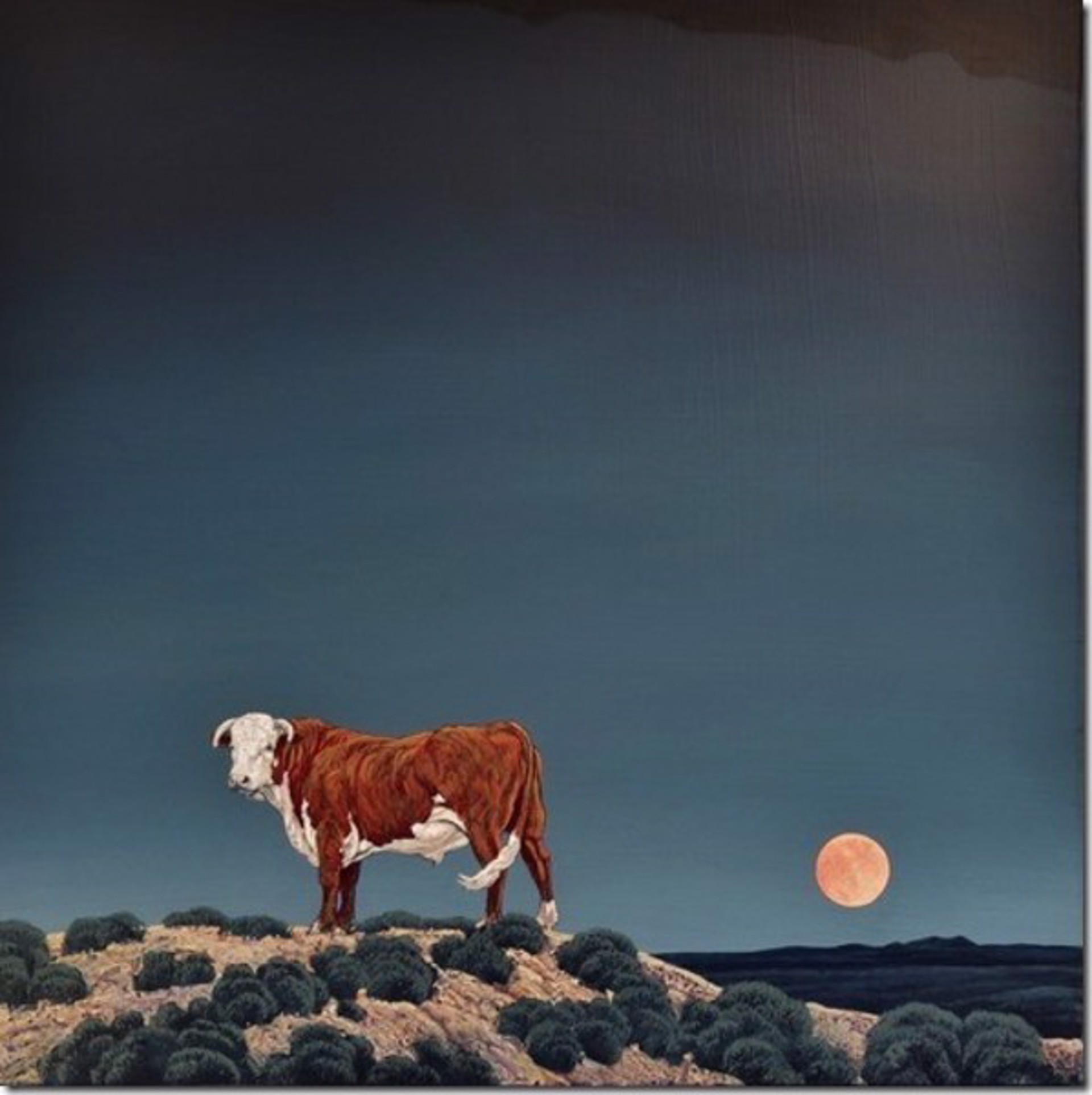 Bull With Moon by Phil Epp