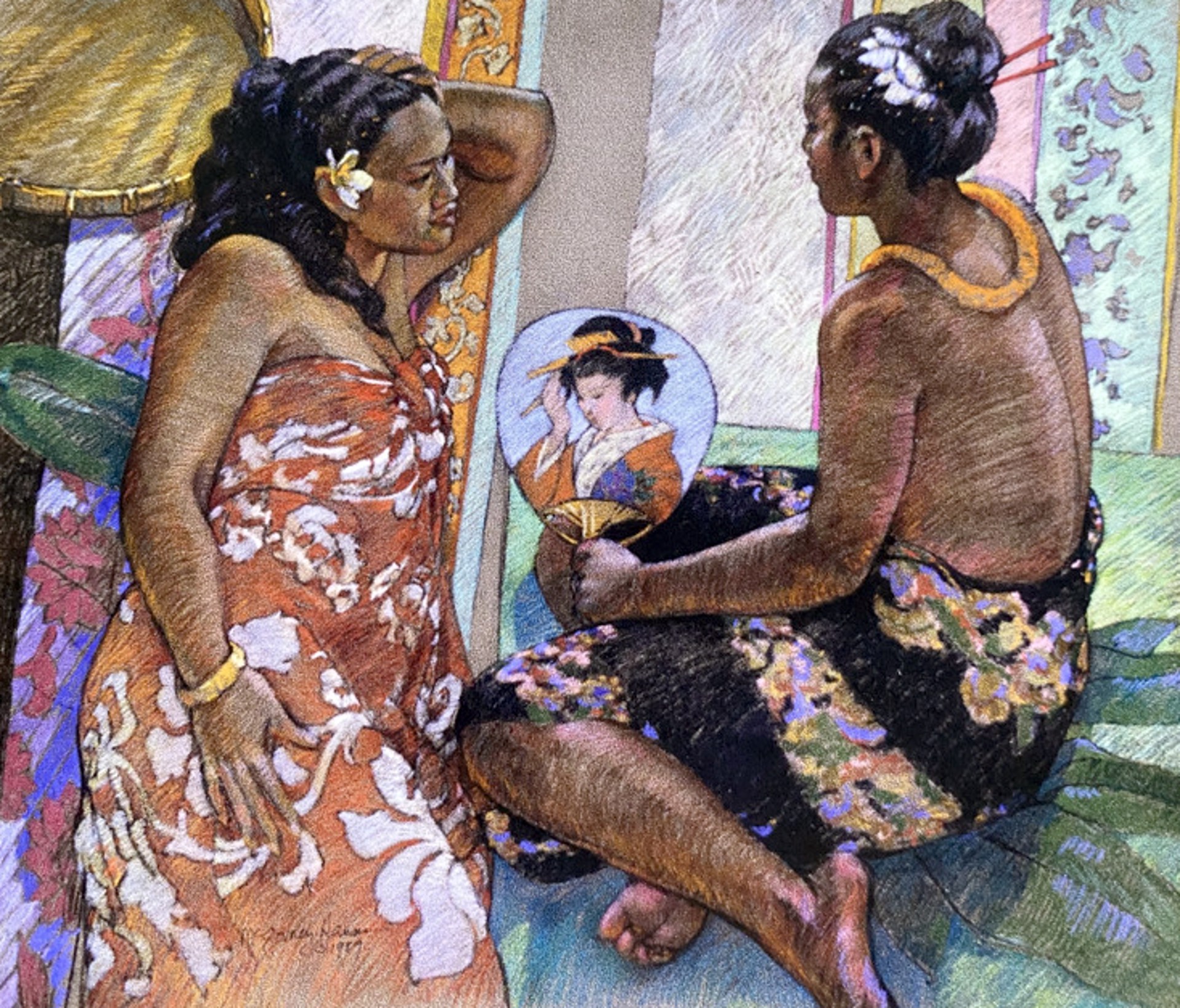 Conversation with Japanese Fan by Susan McGovney Hansen