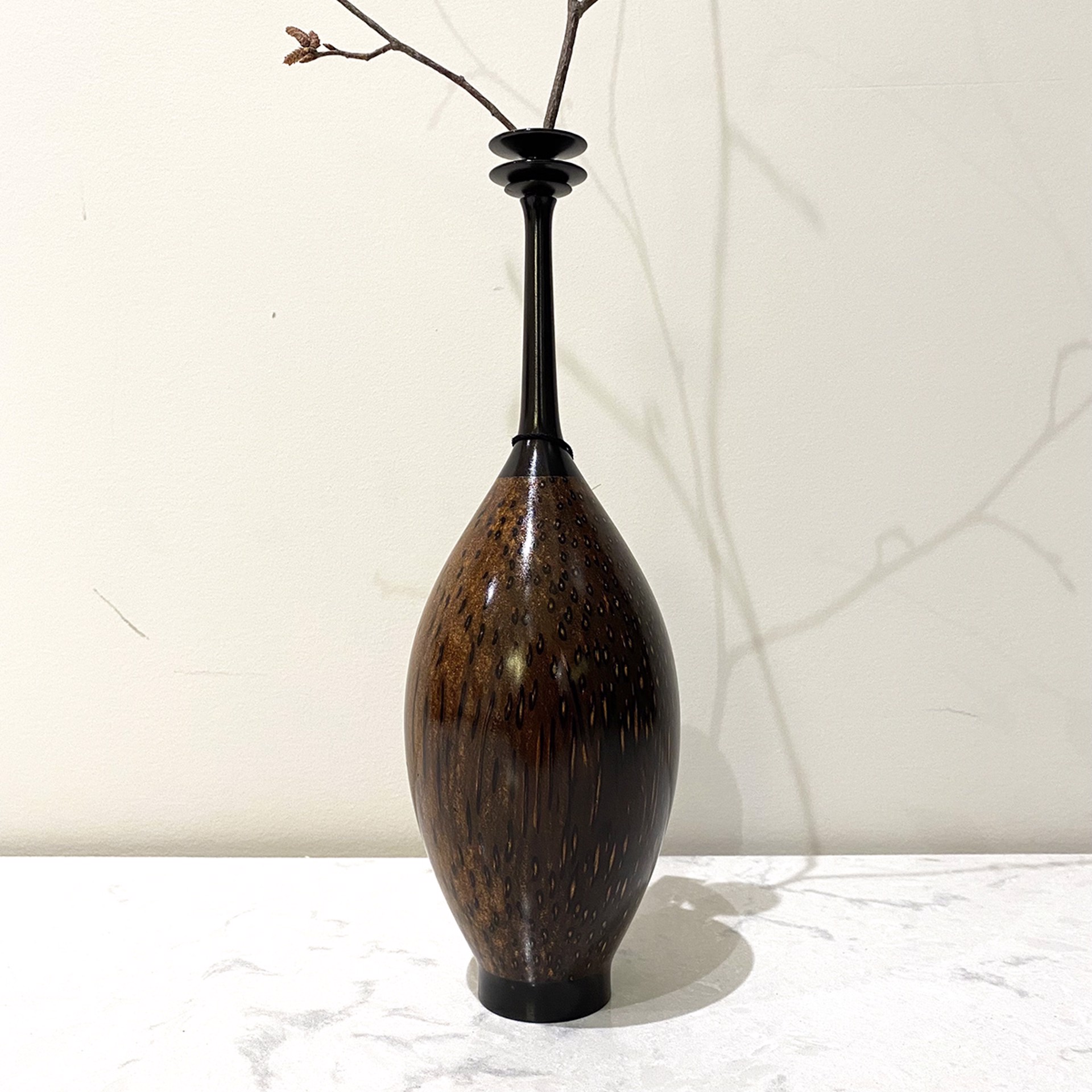 Blackwood and Black Palmwood Vase by Paul Gray Diamond