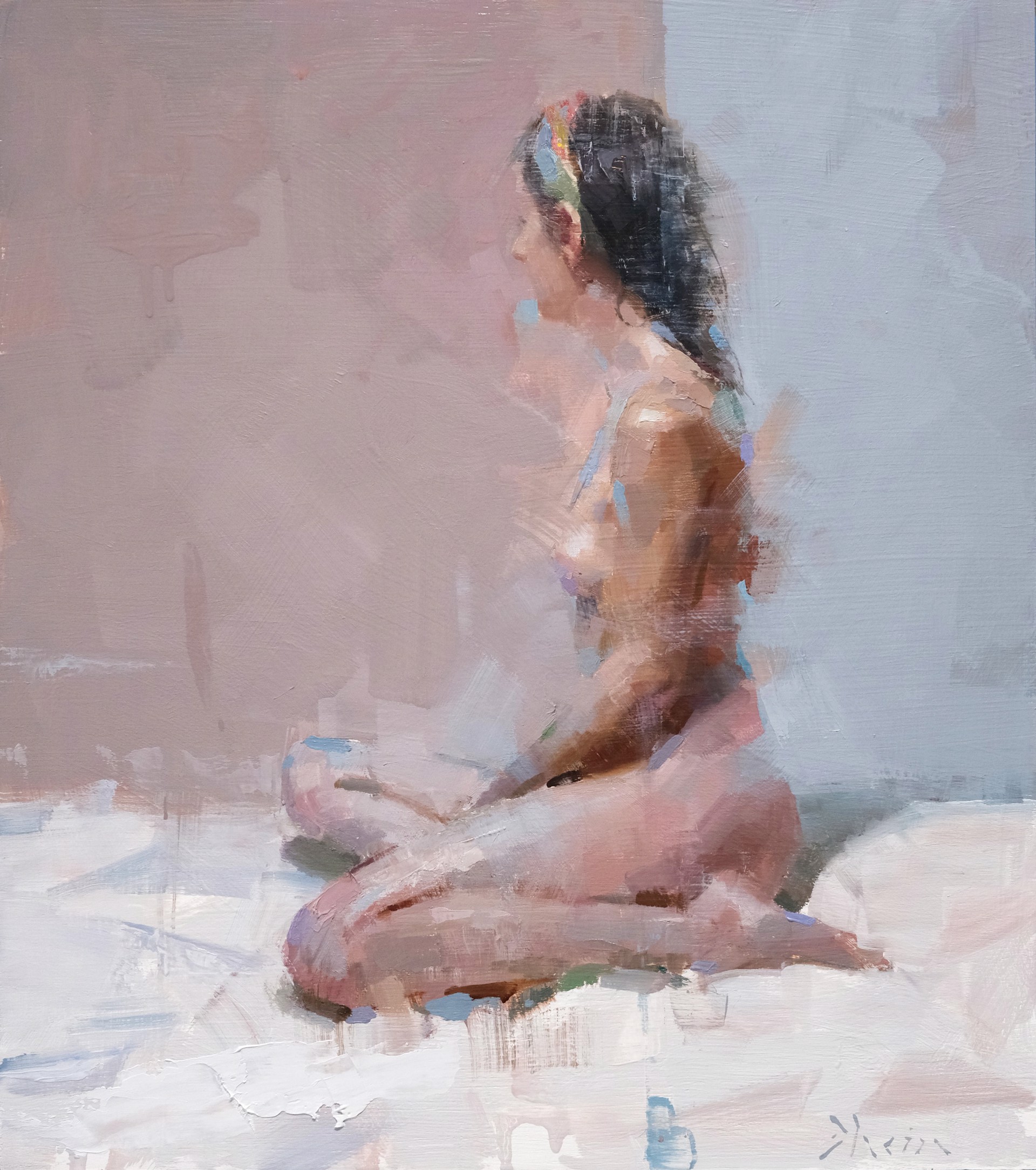 Seated Nude with Headband by Jacob Dhein