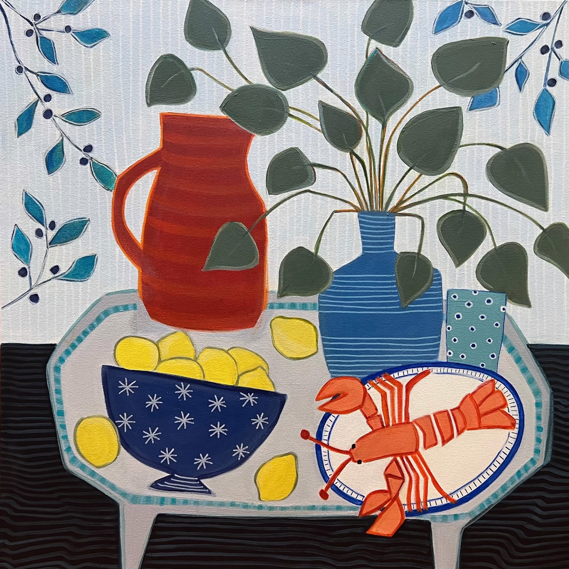 Lobster, Lemons and Blueberries by Joyce Grasso
