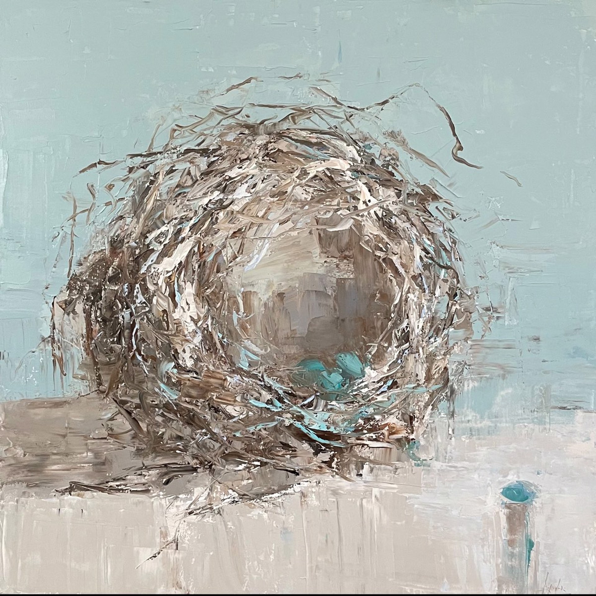 Nest And Blue by Barbara Flowers