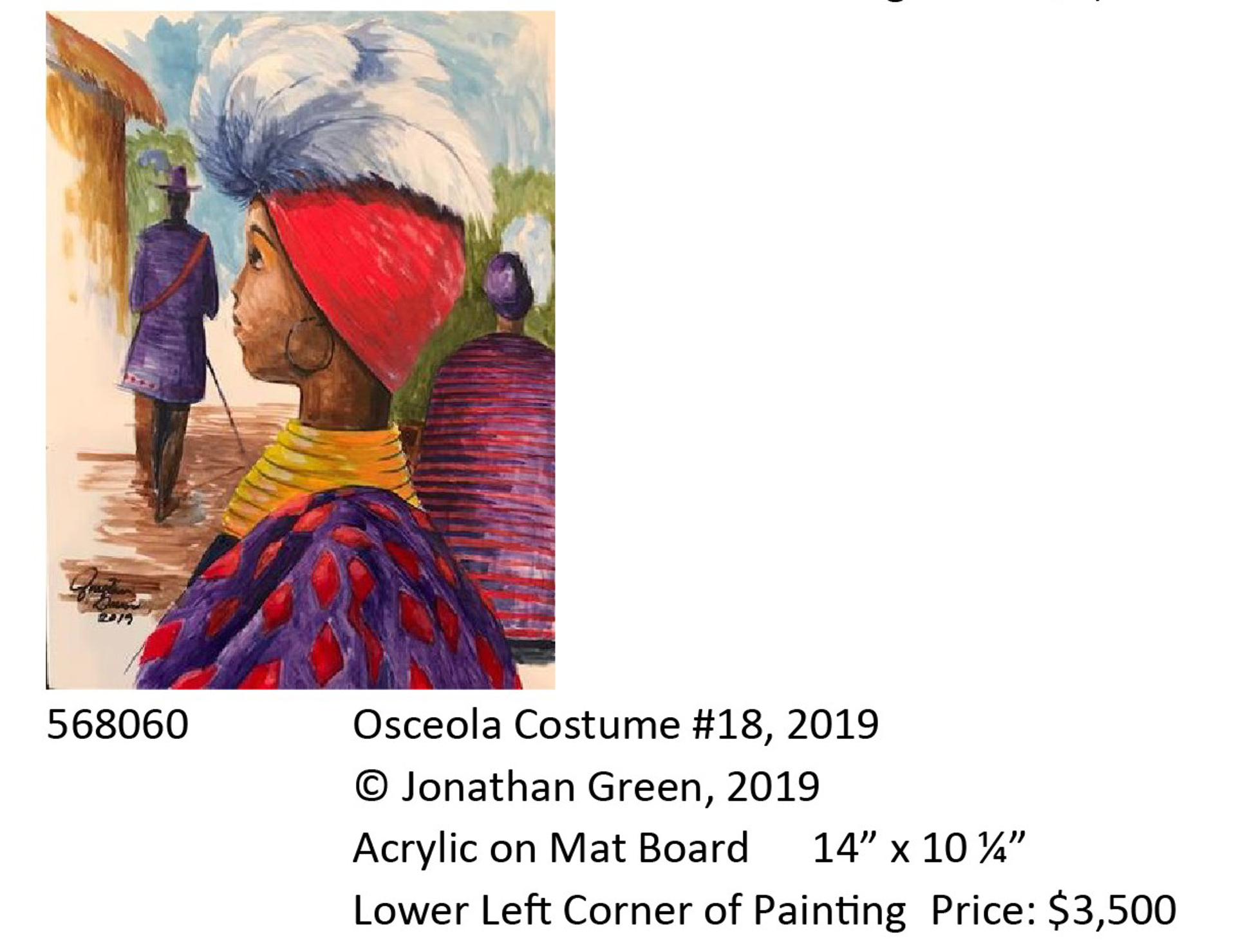 Osceola Costume #18 by Jonathan Green - Pop-Up Event