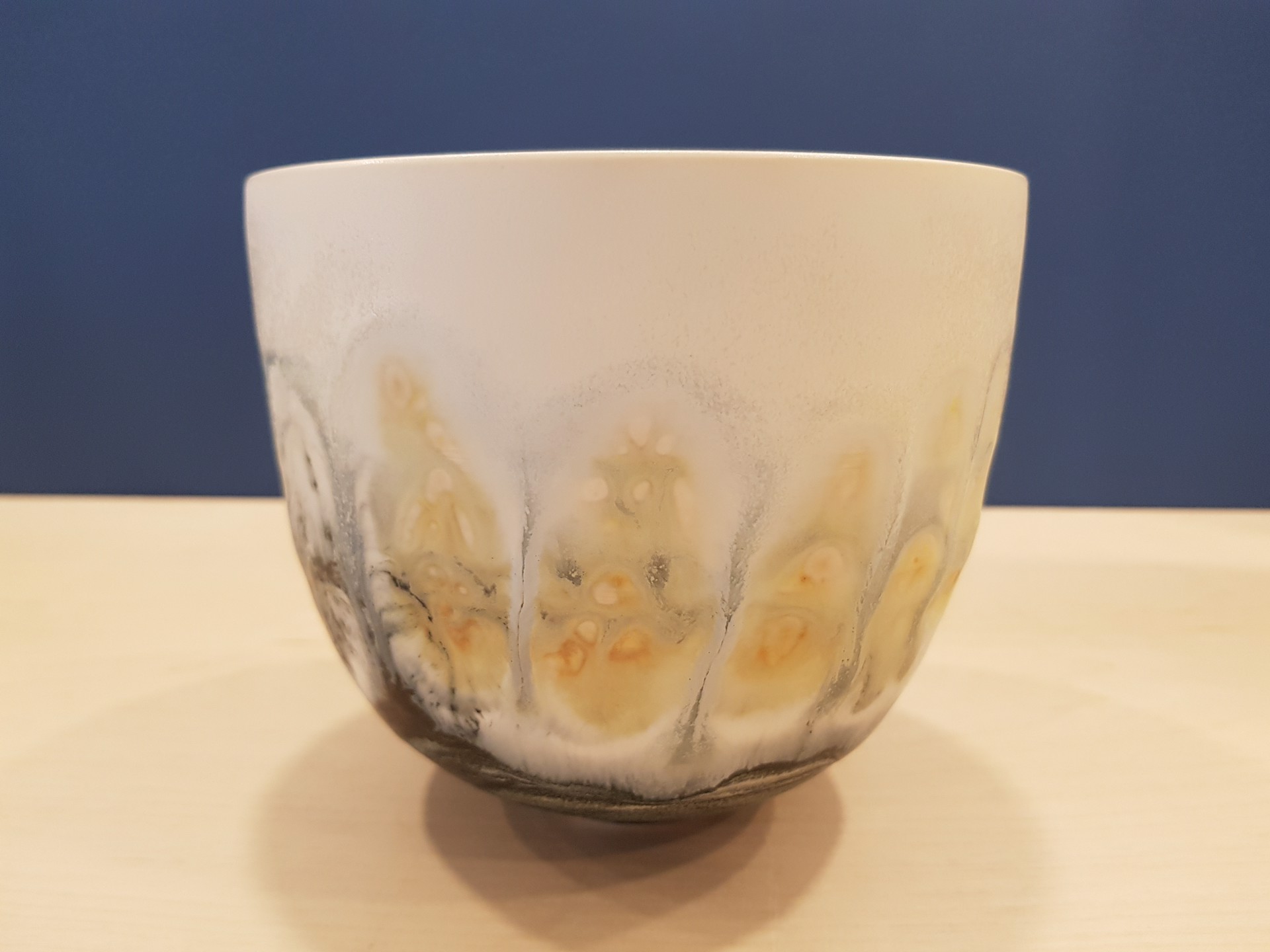 Yellow/Orange/Blue Tall Bowl by Kyra Cane