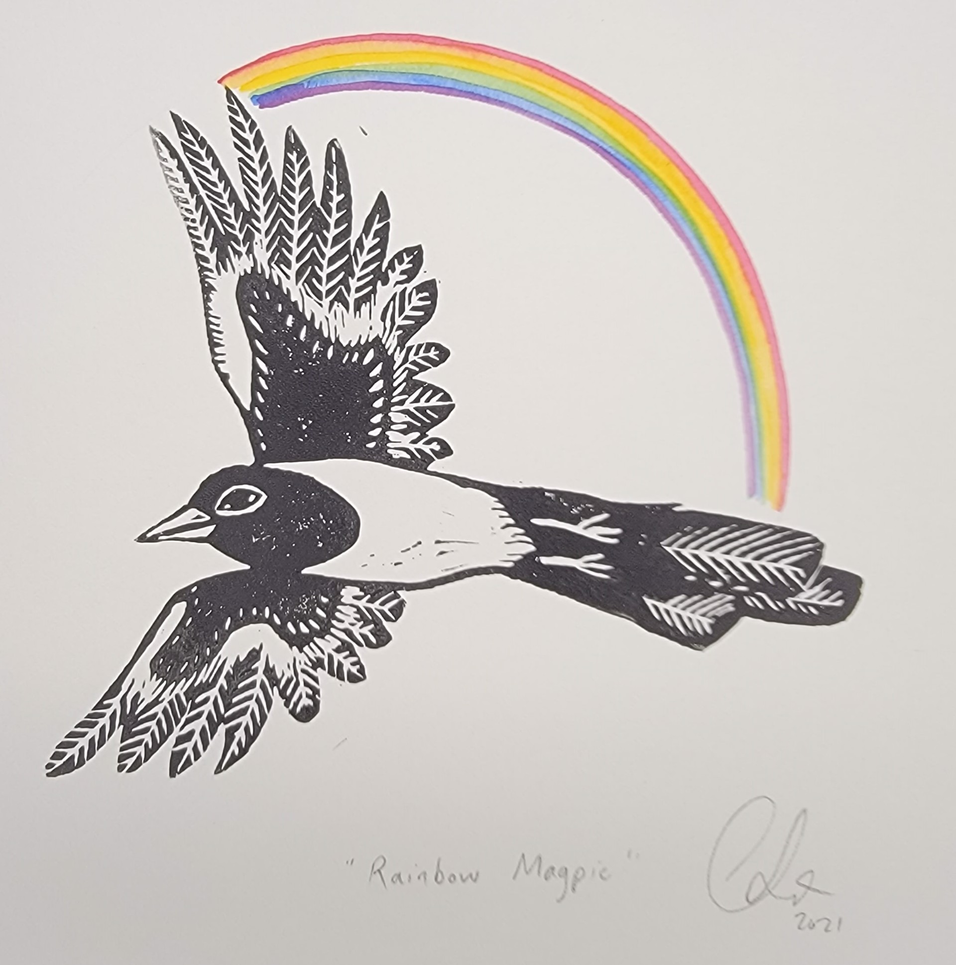 Rainbow Magpie by Christine Sutton