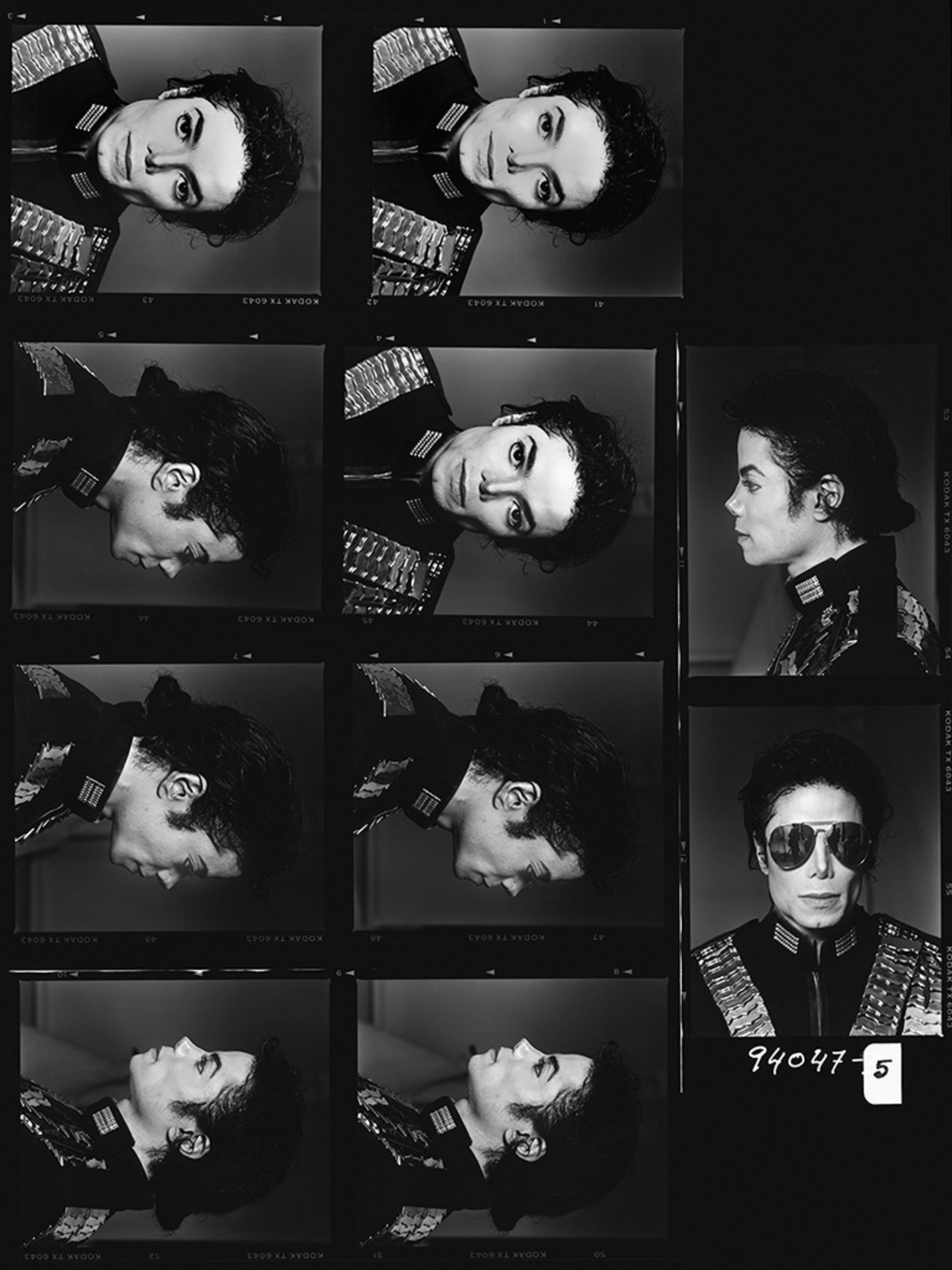 94047 Michael Jackson Contact Sheet 5 Faces BW by Timothy White