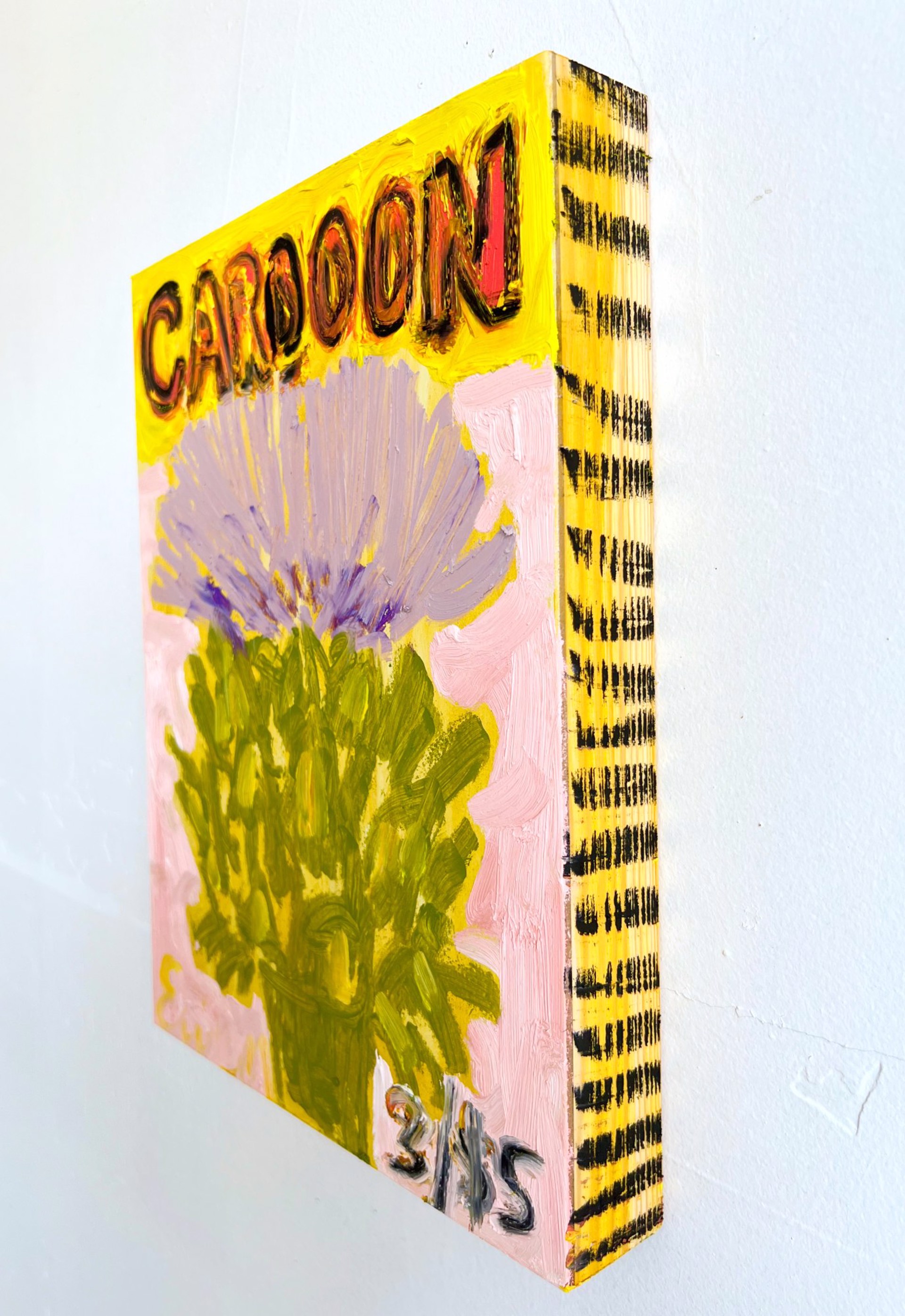 Cardoon with Yellow Background by Anne-Louise Ewen