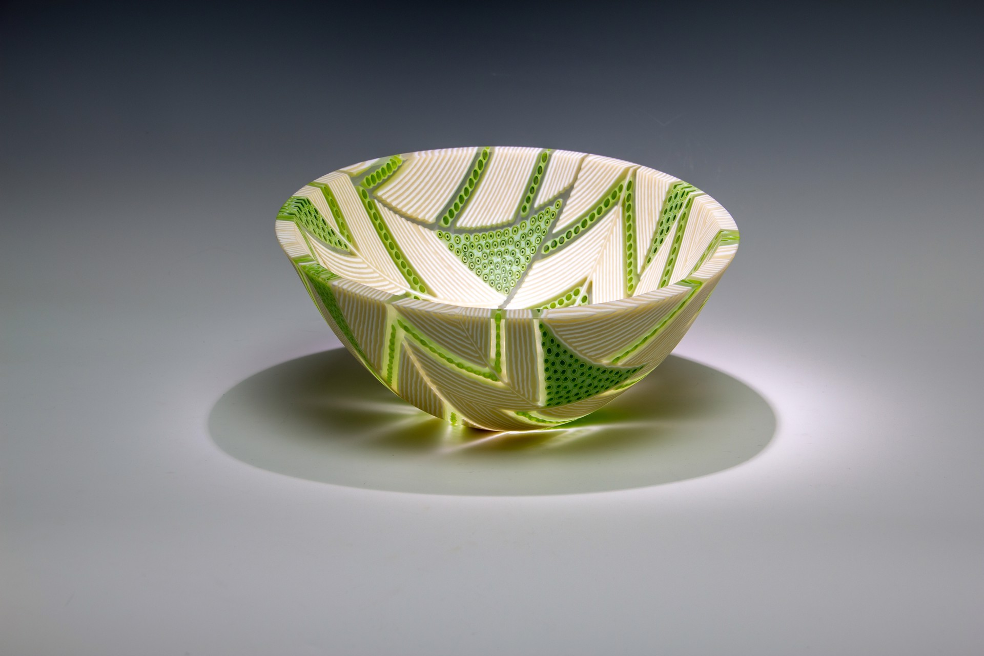 Arrows Series: Bright Green Deep Vessel by Patti and Dave Hegland