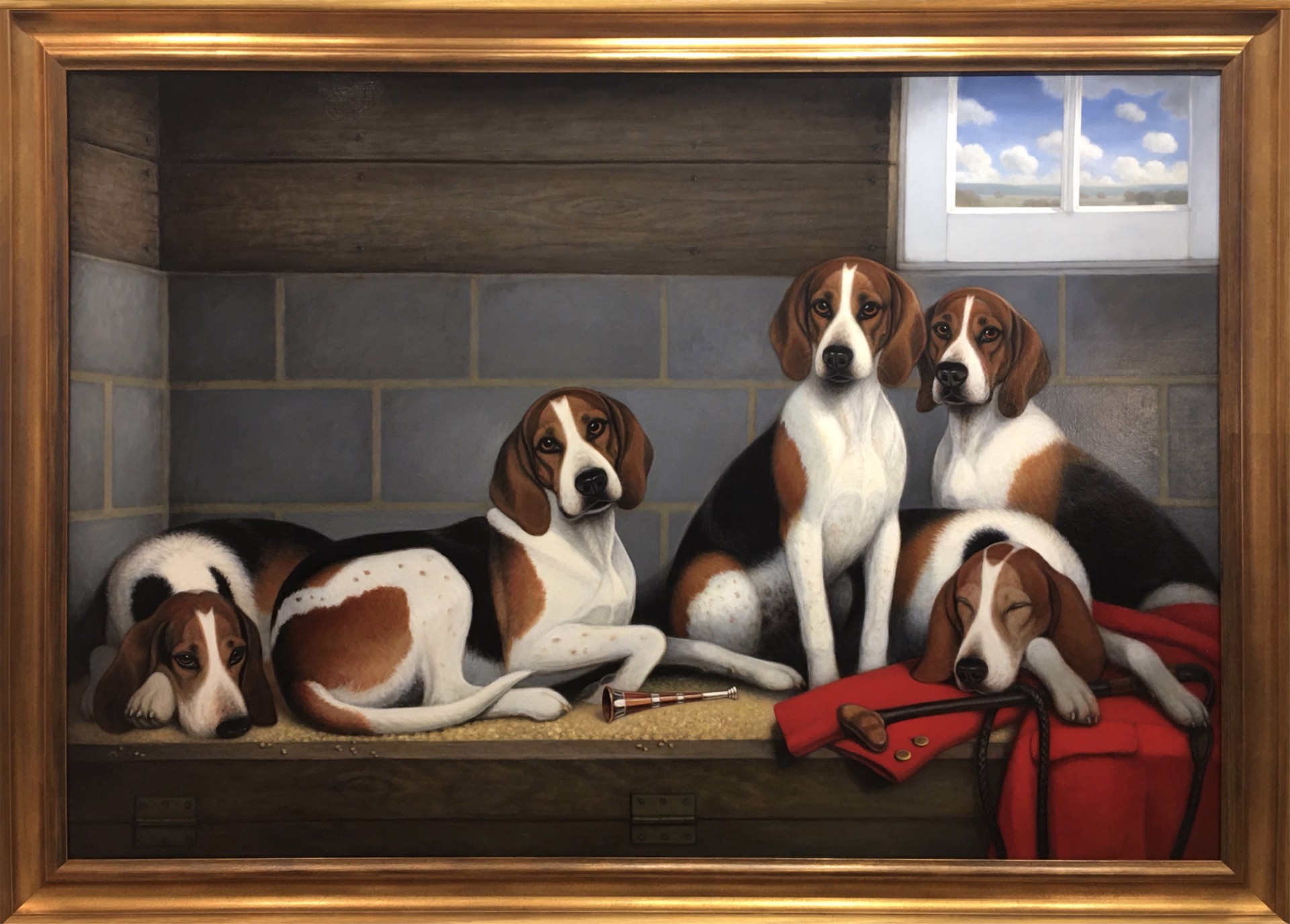 Foxhounds in a Kennel by Christine Merrill