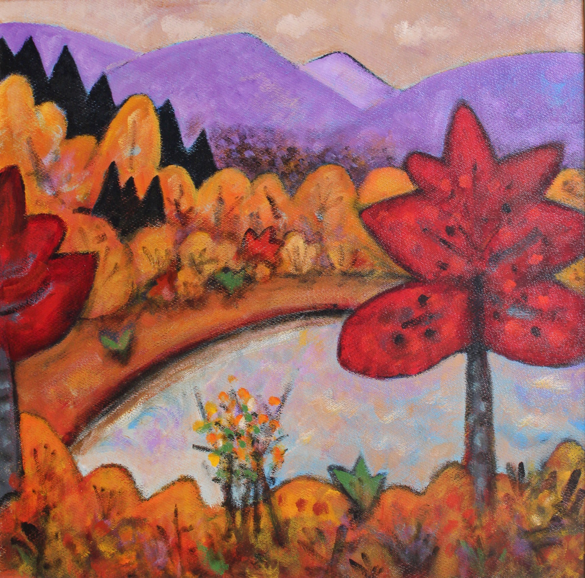Landscape with Red Maple by Philip Barter