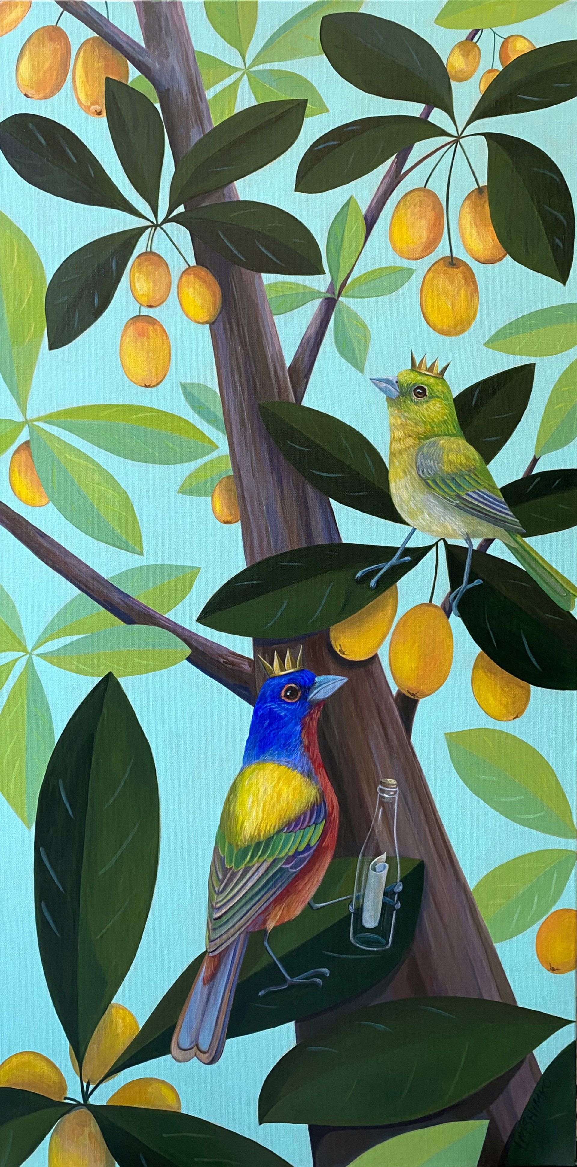 Painted Bunting Message by Lisa Shimko