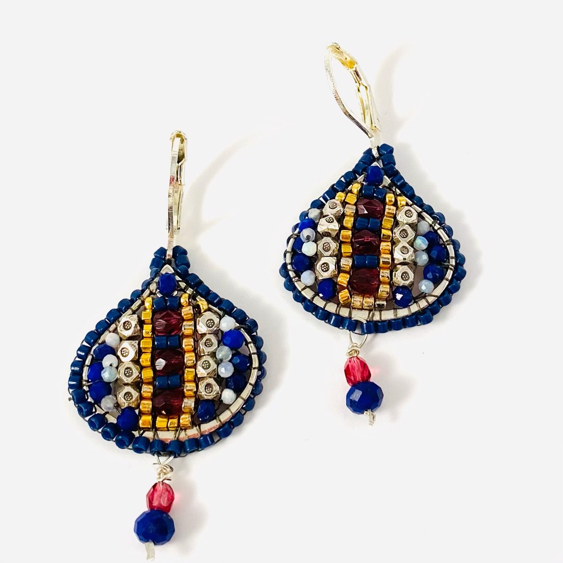 BD21-6 Lapis and Opal Earrings by Barbara Duimstra