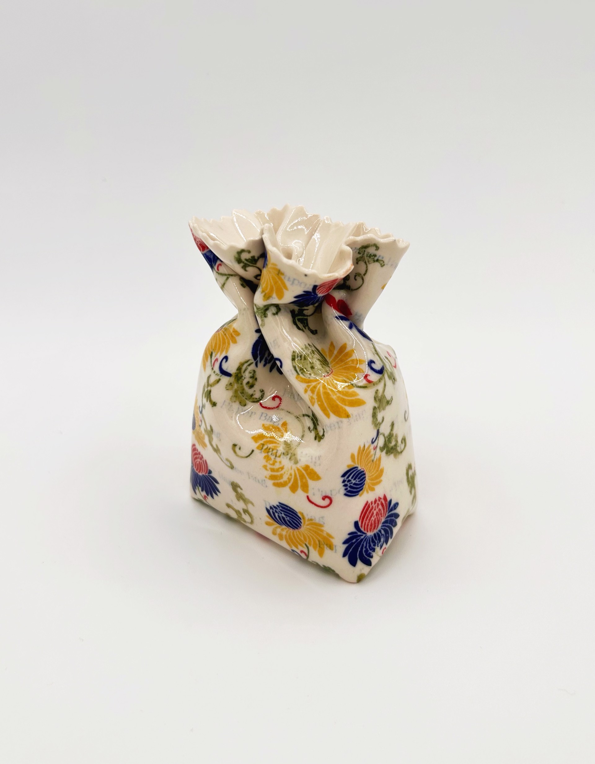 Flowered Paper Bag by Chandra Beadleston
