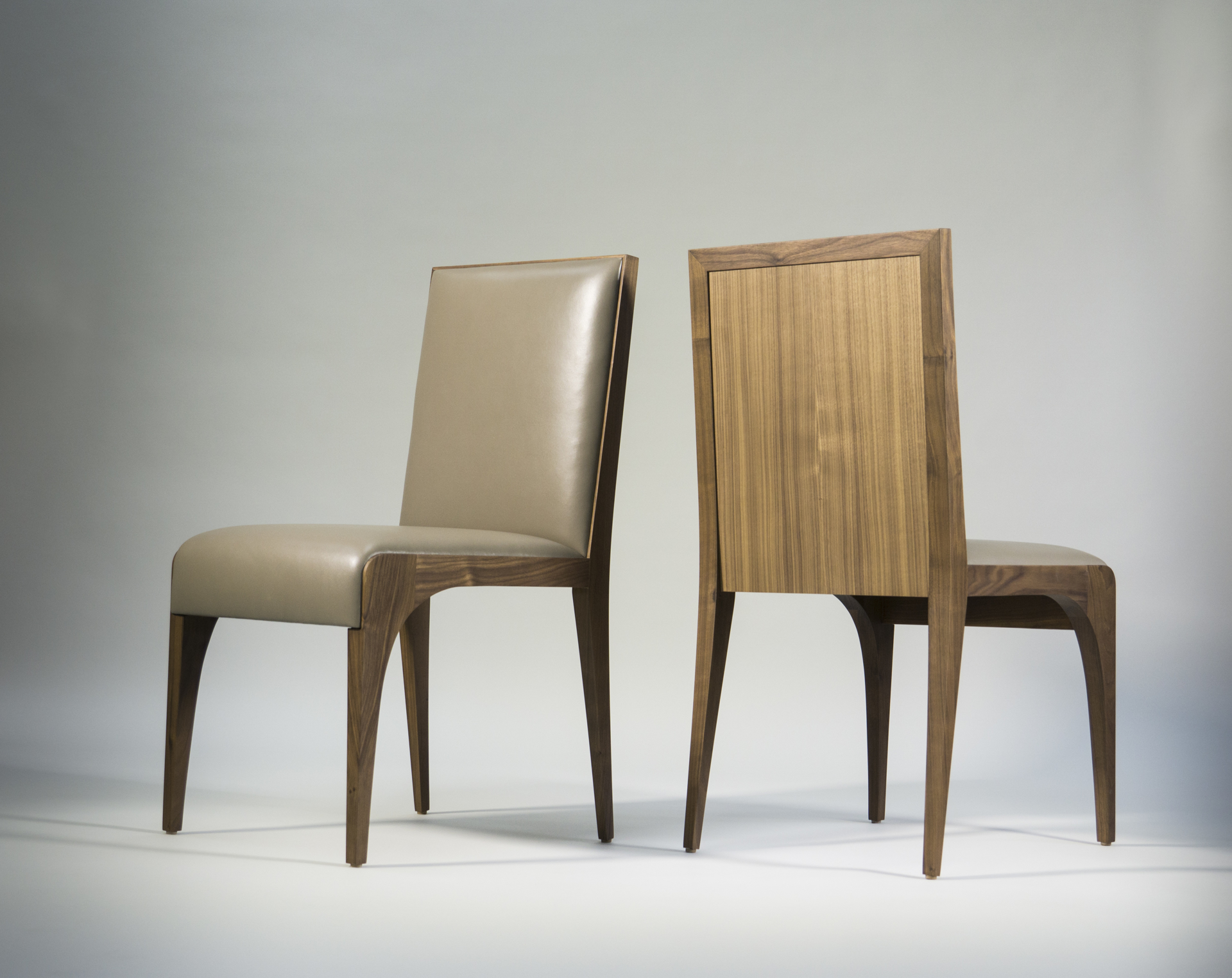 Walnut and Leather chair by Tinatin Kilaberidze