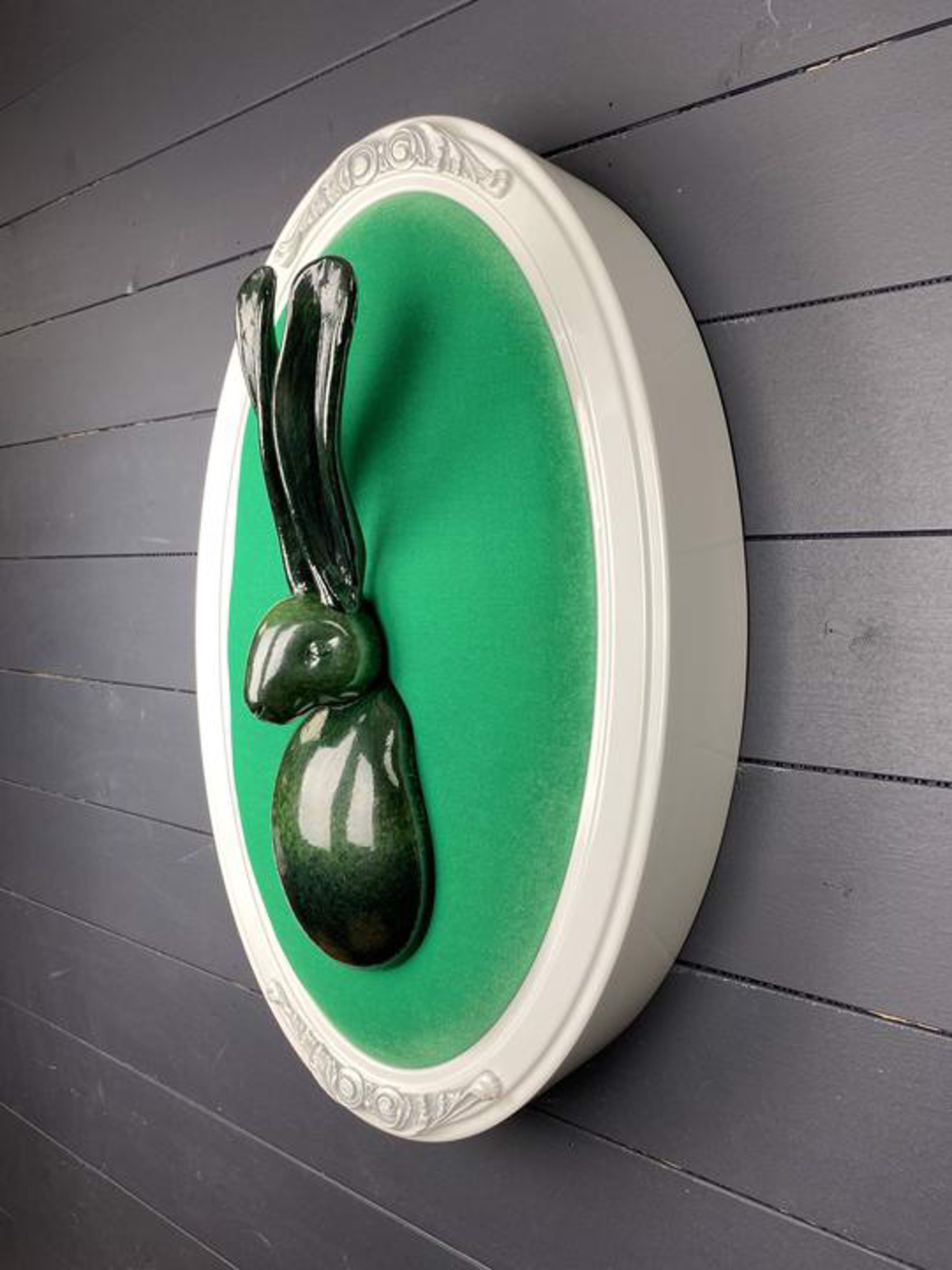 Emerald Green Bunny Bust by Hunt Slonem