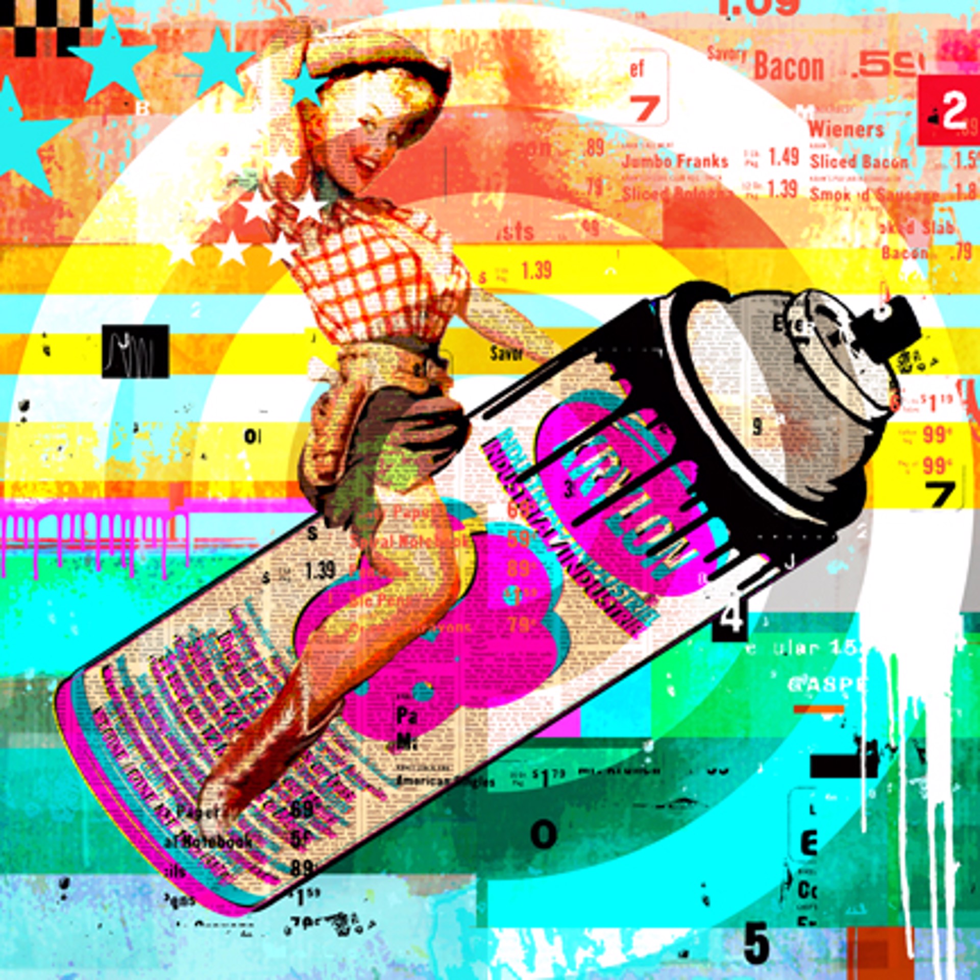 Spray Can Rider Girl by Mark Andrew Allen