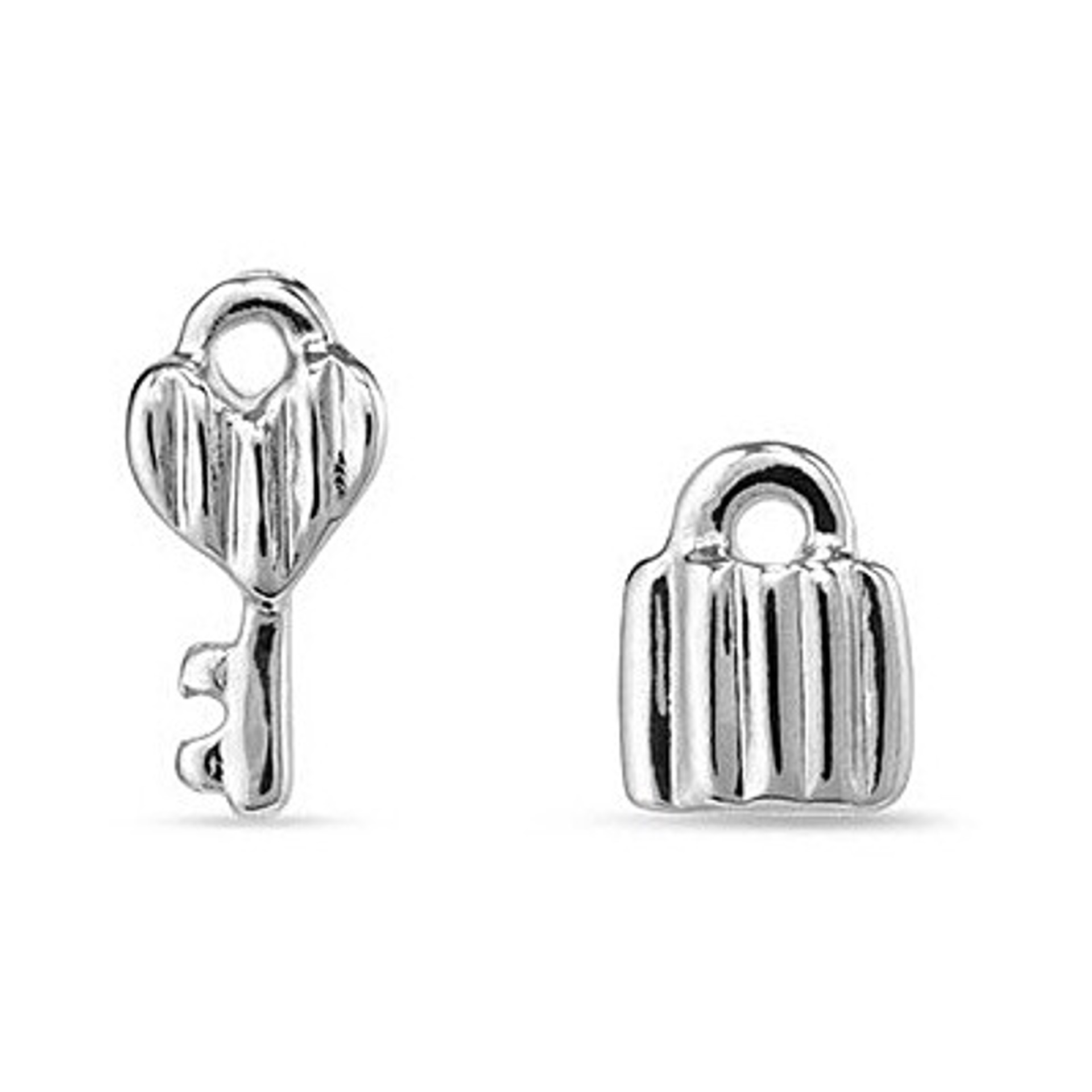 9442 Silver Plated Lock and Key Studs by UNO DE 50
