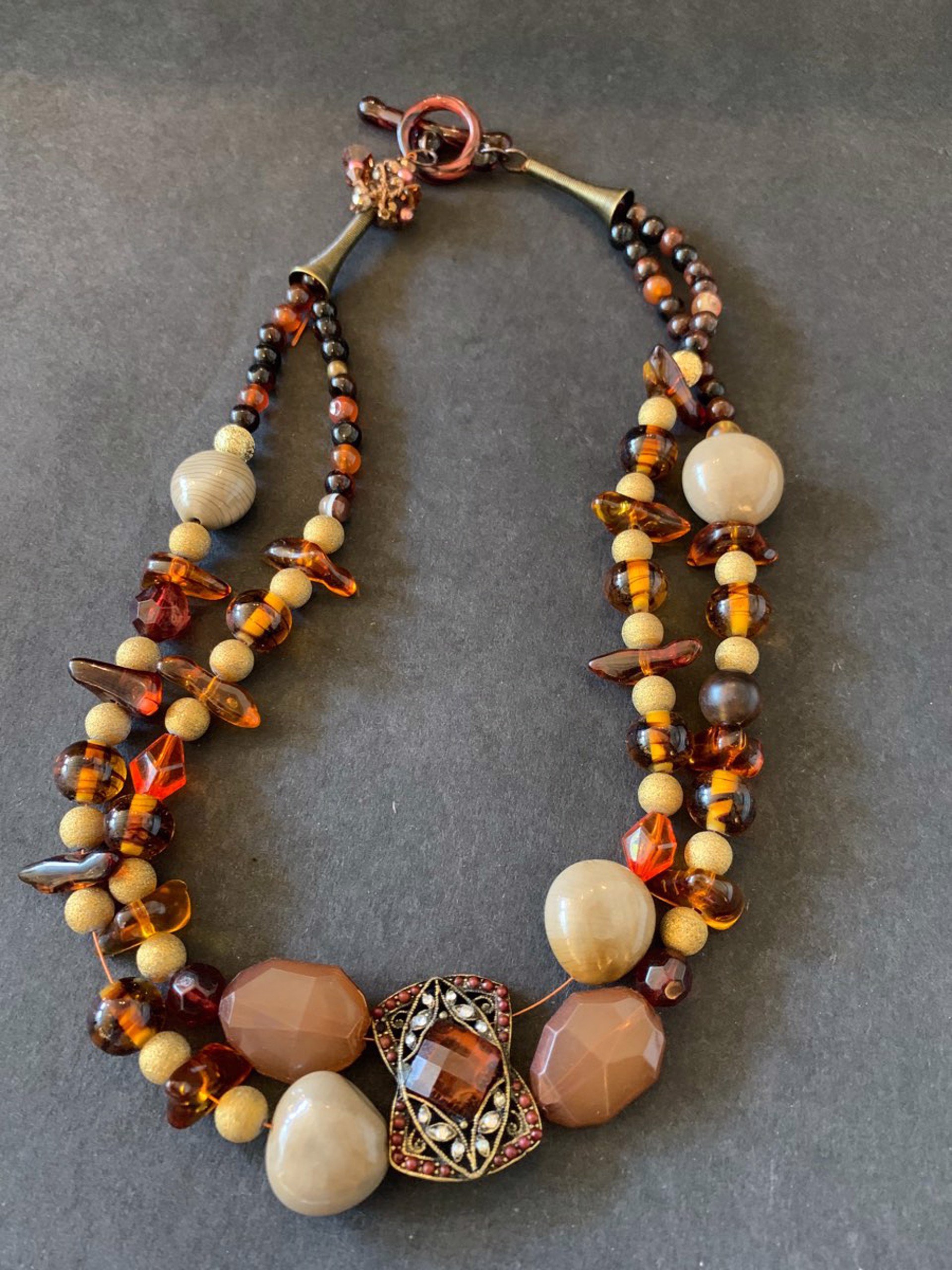 Russet and Amber Necklace by Patty Elzinga