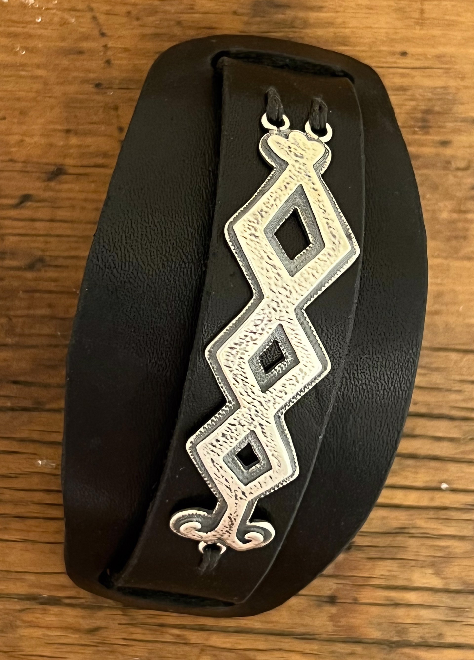 Silver and Leather ketoh by Melanie Yazzie