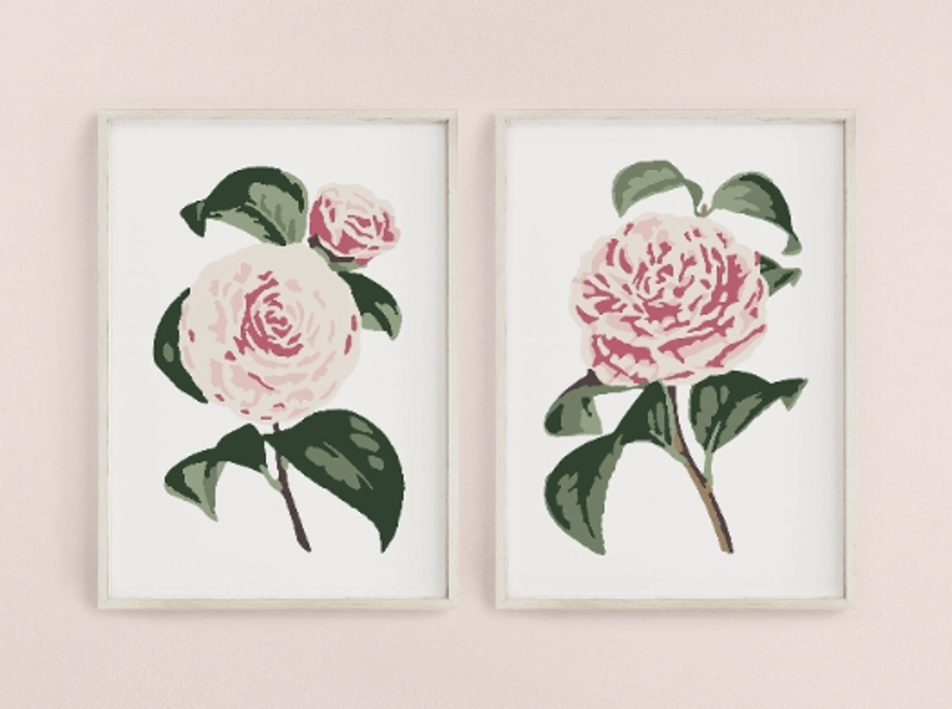Camellia Blooms Paint-By-Numbers kit by Cate Paper Co.