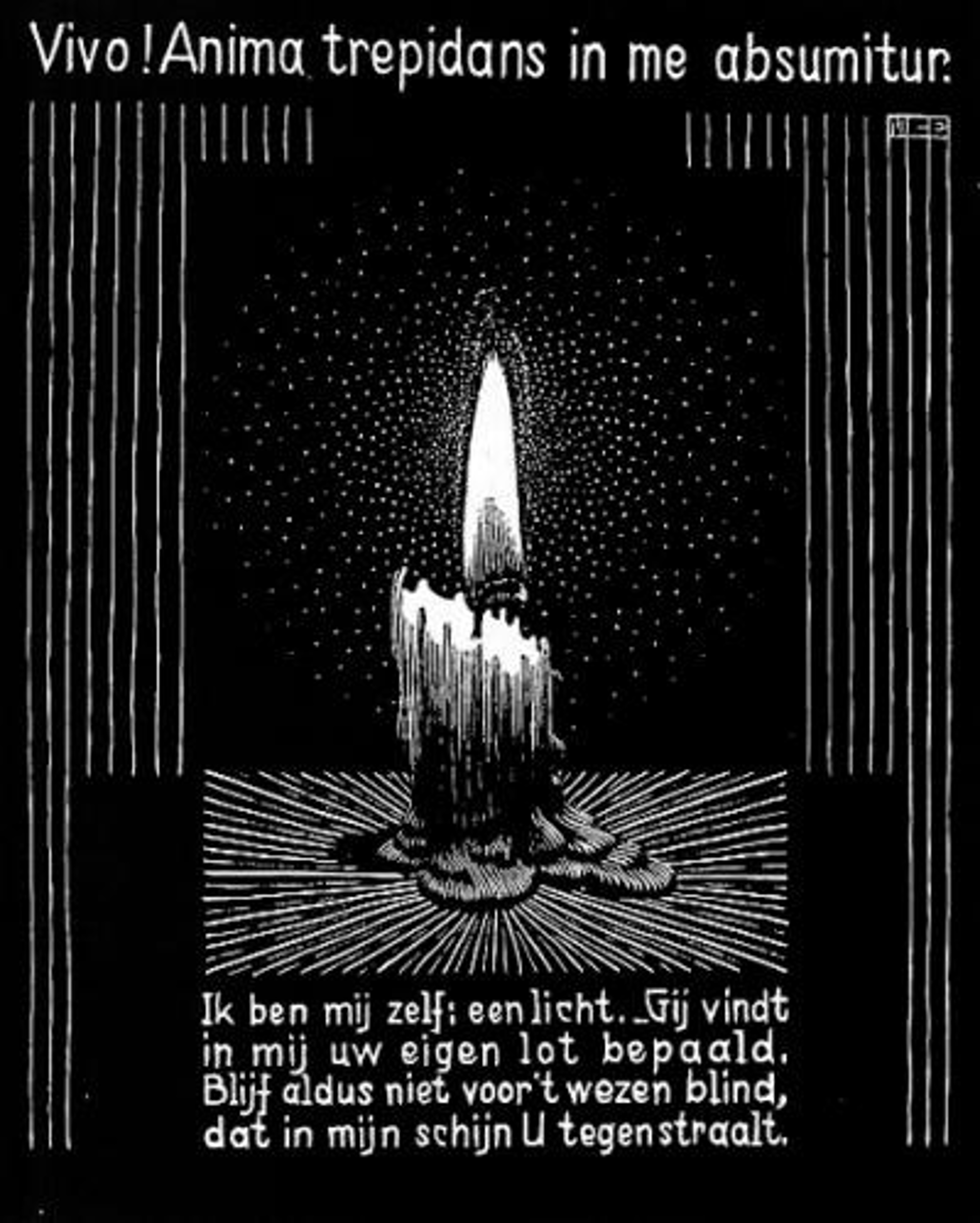 Emblemata - Candle Flame by M.C. Escher