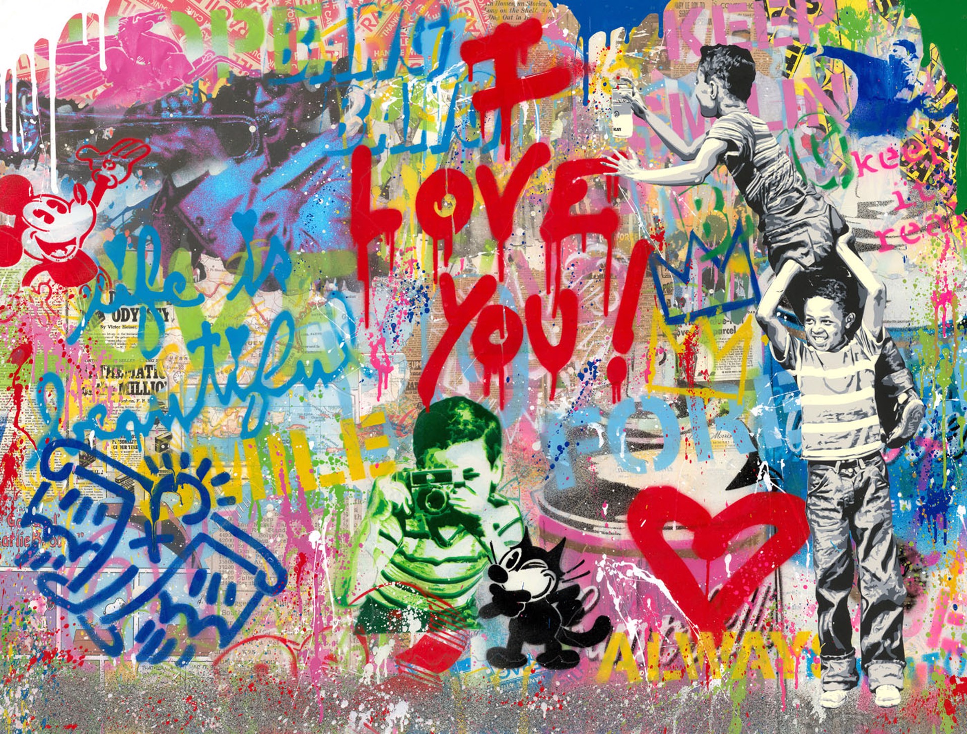 Never, Never give up! by Mr Brainwash