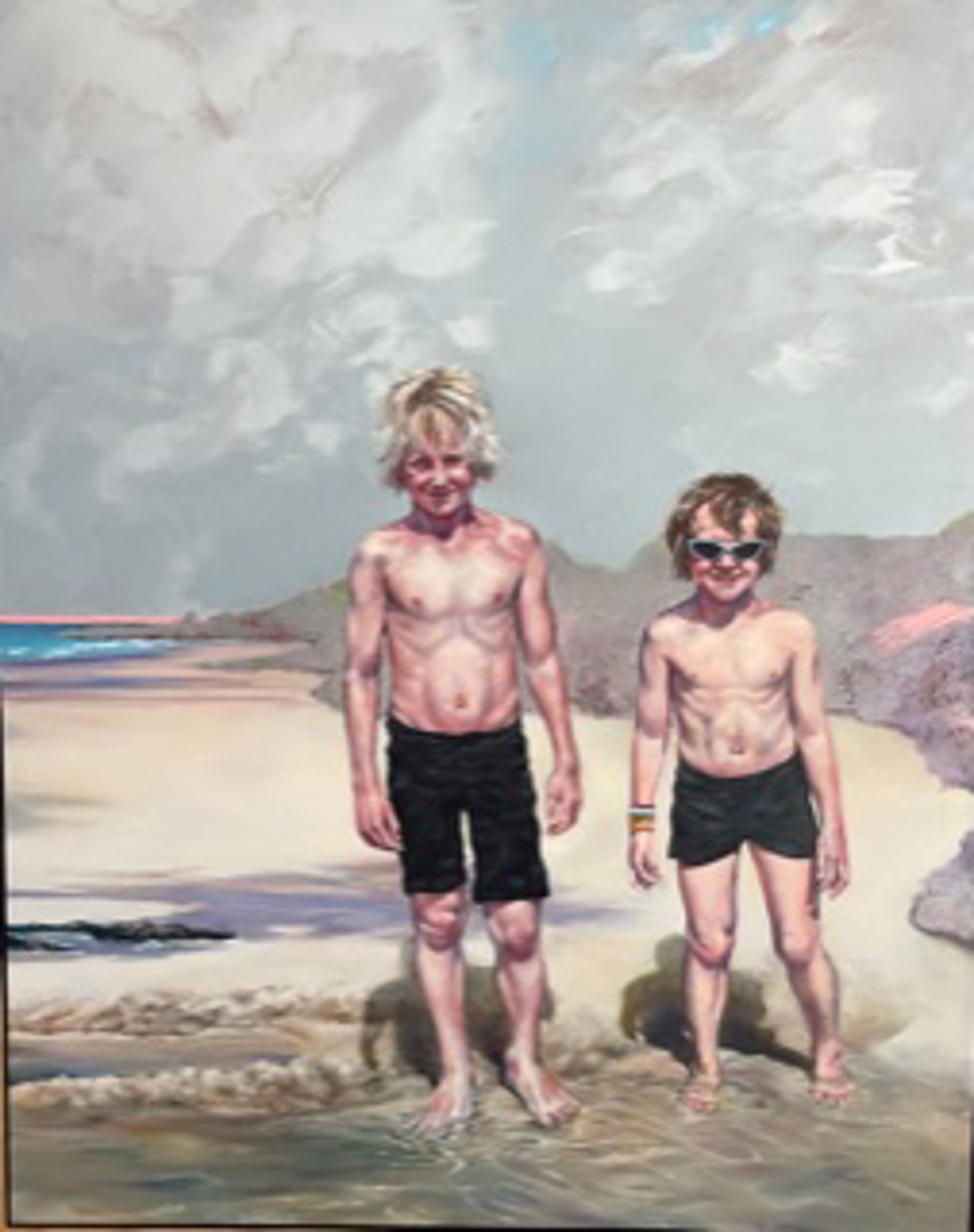 Sunscreen - Rod & Elton as Children at the Beach by Larry Jolly
