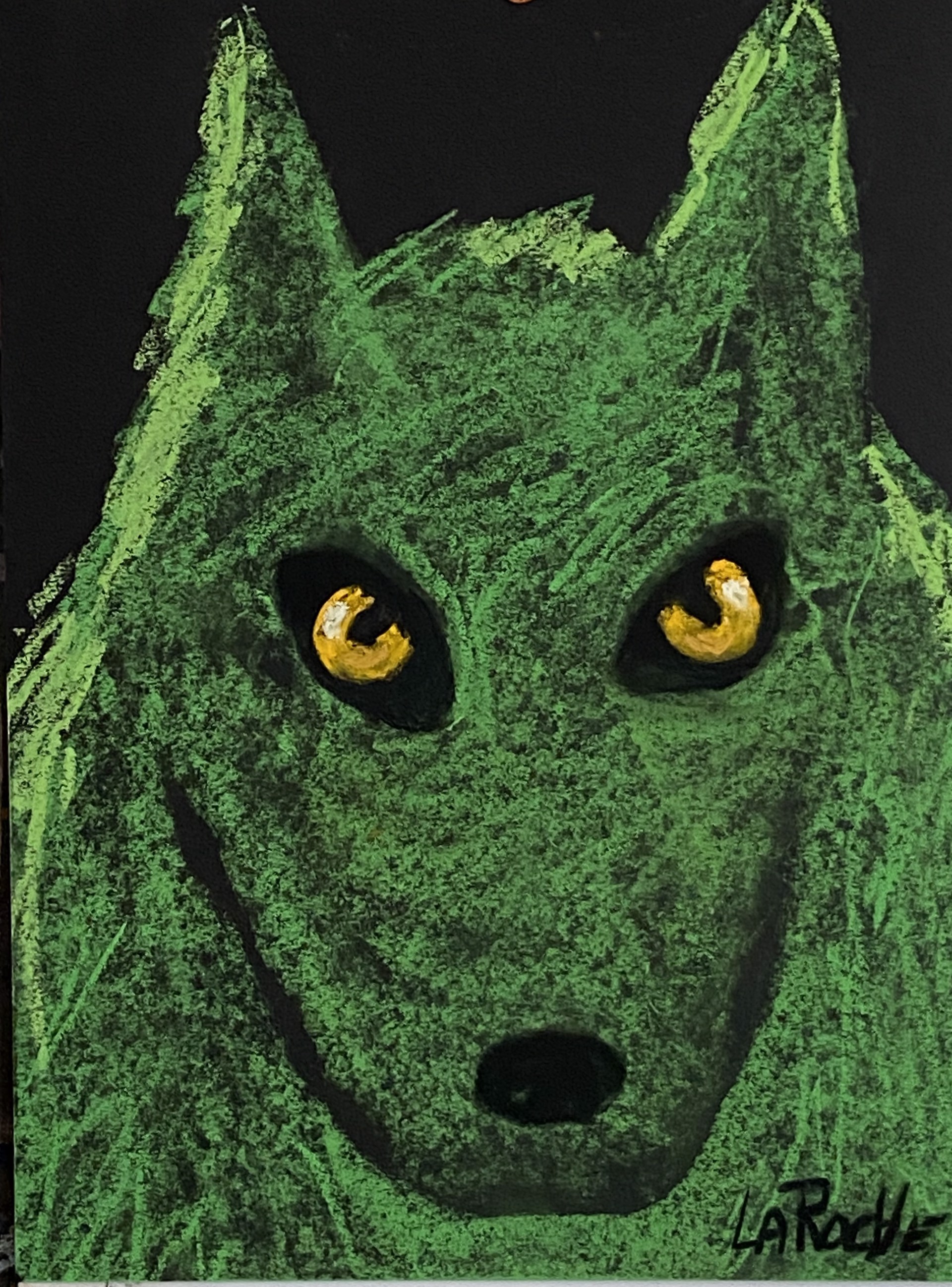 Young Green Wolf by Carole LaRoche