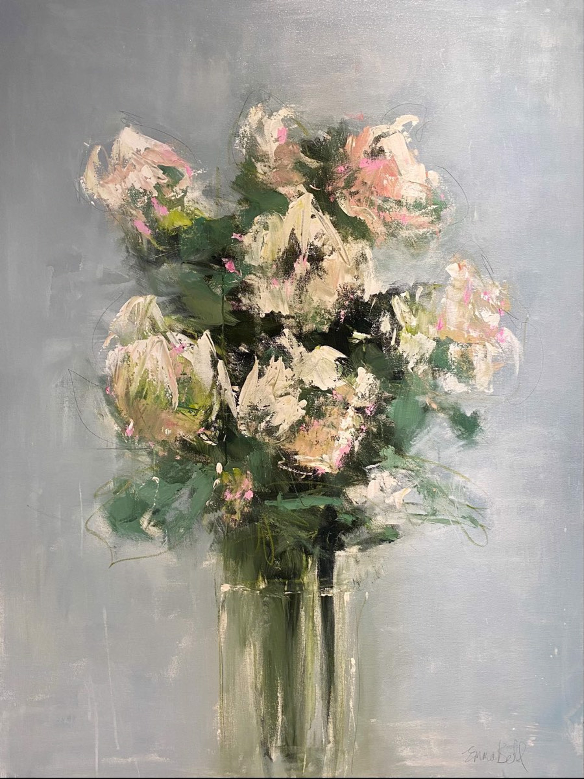 Vase of white lilies by Emma Bell