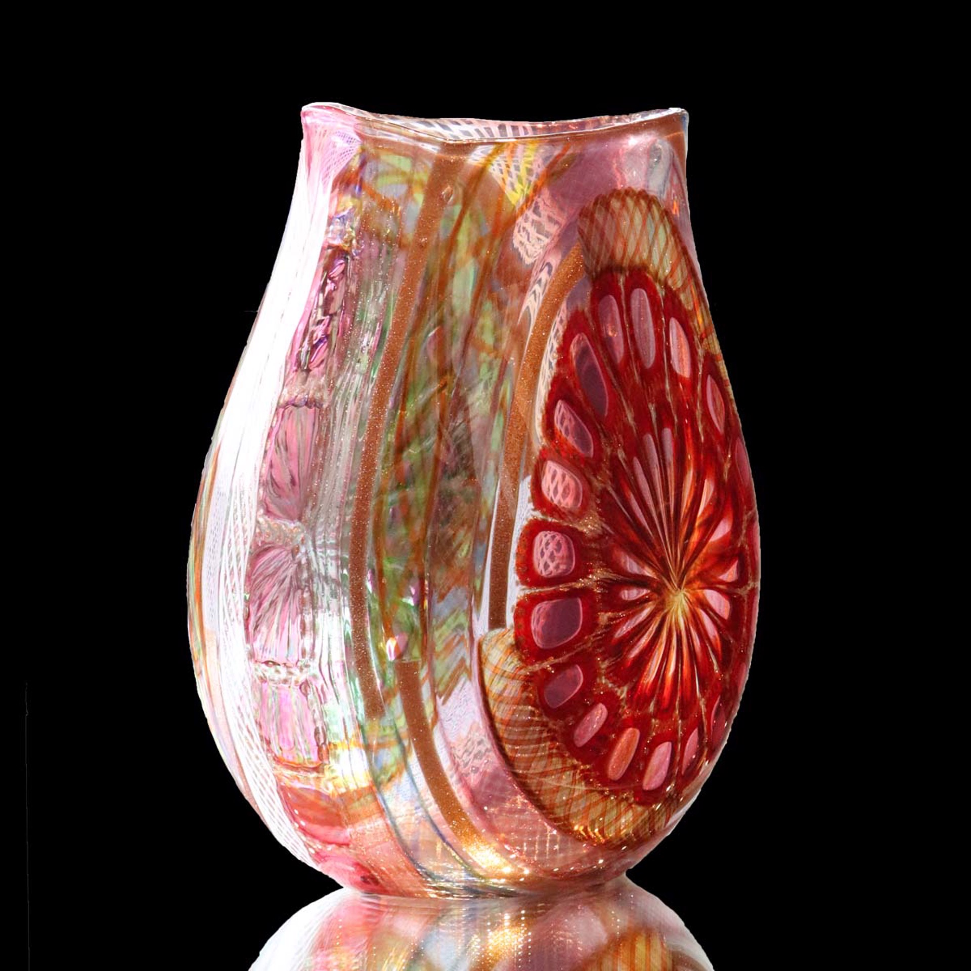 Red, White & Gold by Murano Glass Artists