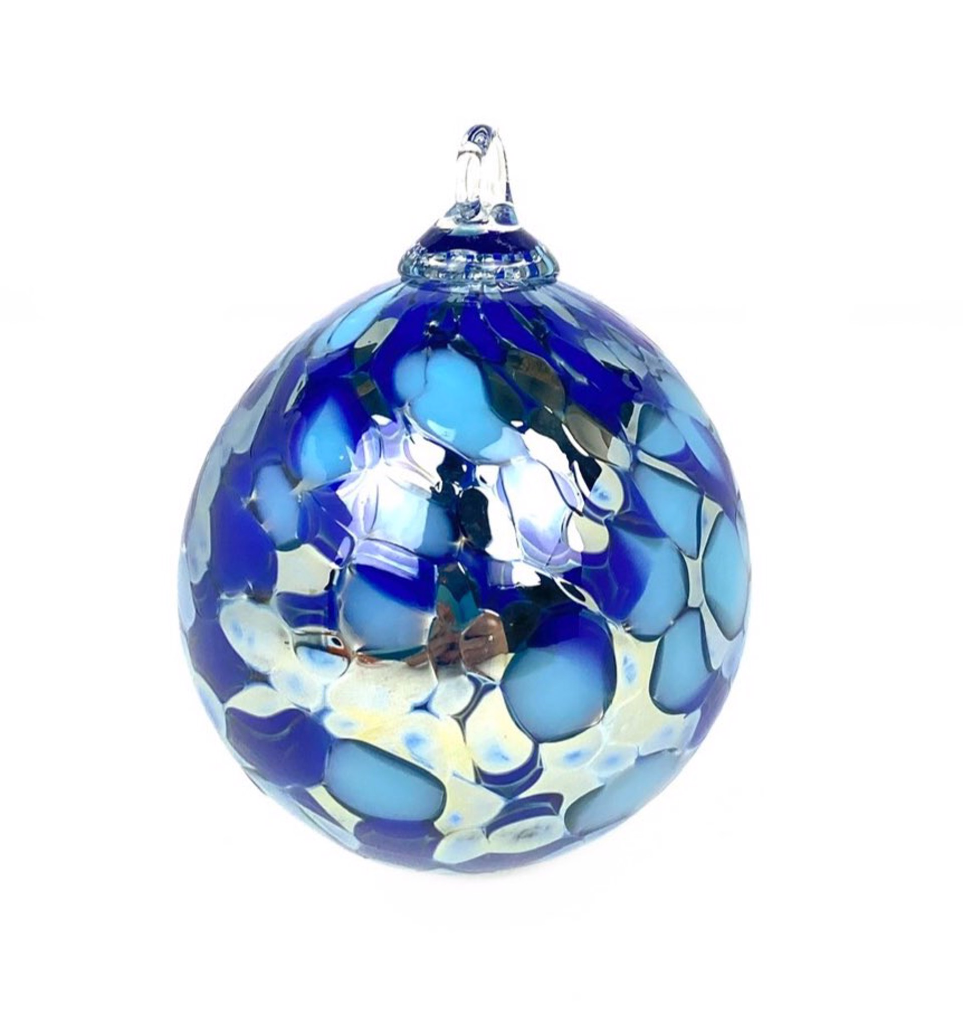 Dapple Lapis Ornament by Furnace Glass