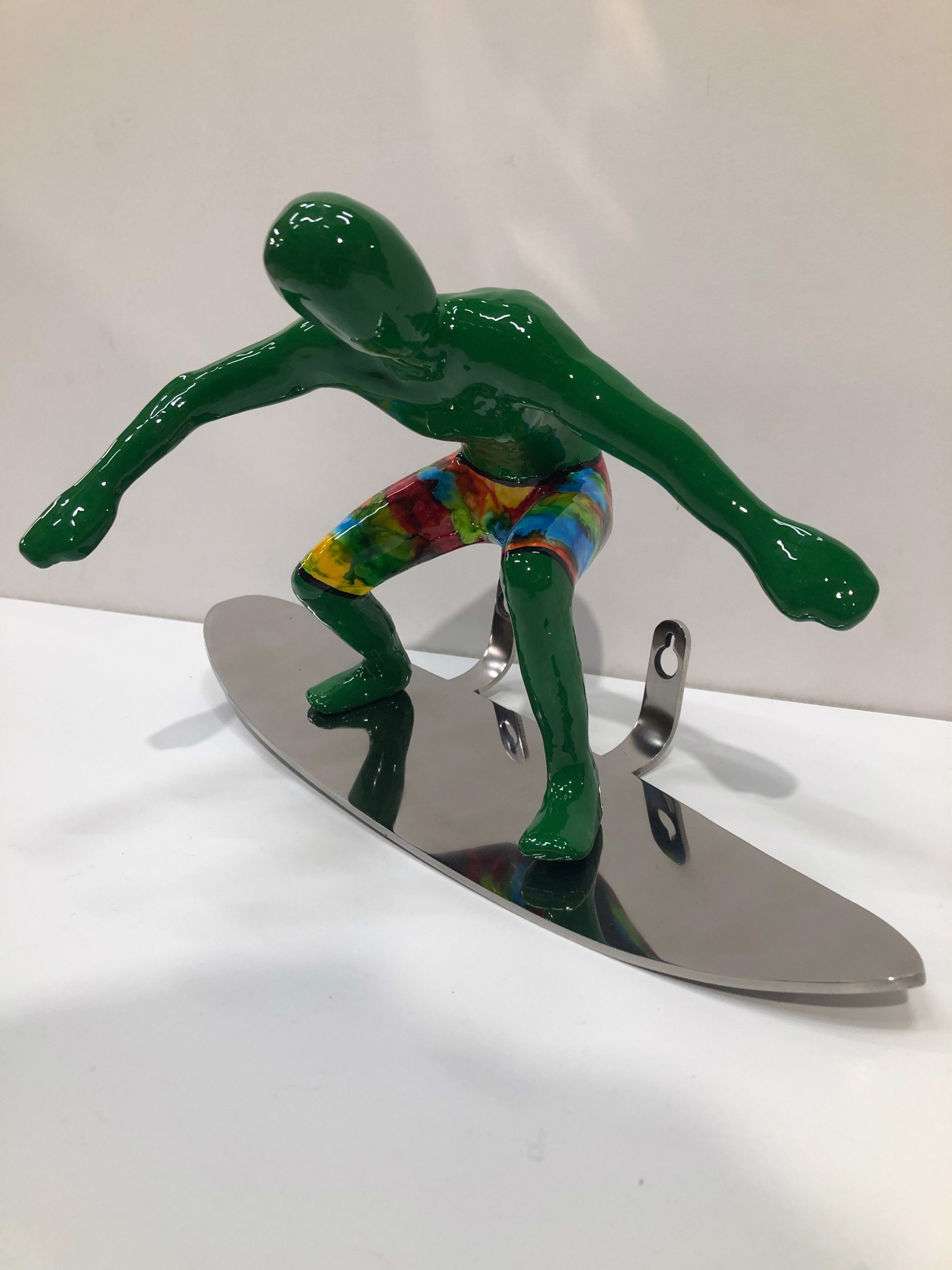 Squatting Surfer - Green by Ancizar Marin